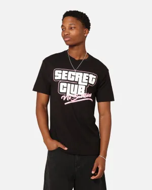 Secret Club No Snitches T-Shirt Black Fun and Playful LayeredHemDetails