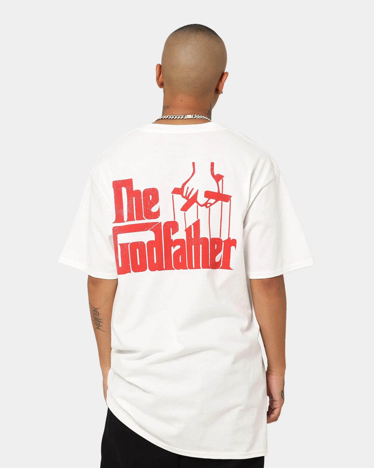 Festival wear Contrast Inner Binding American Thrift X The Godfather The Godfather Cat T-Shirt White