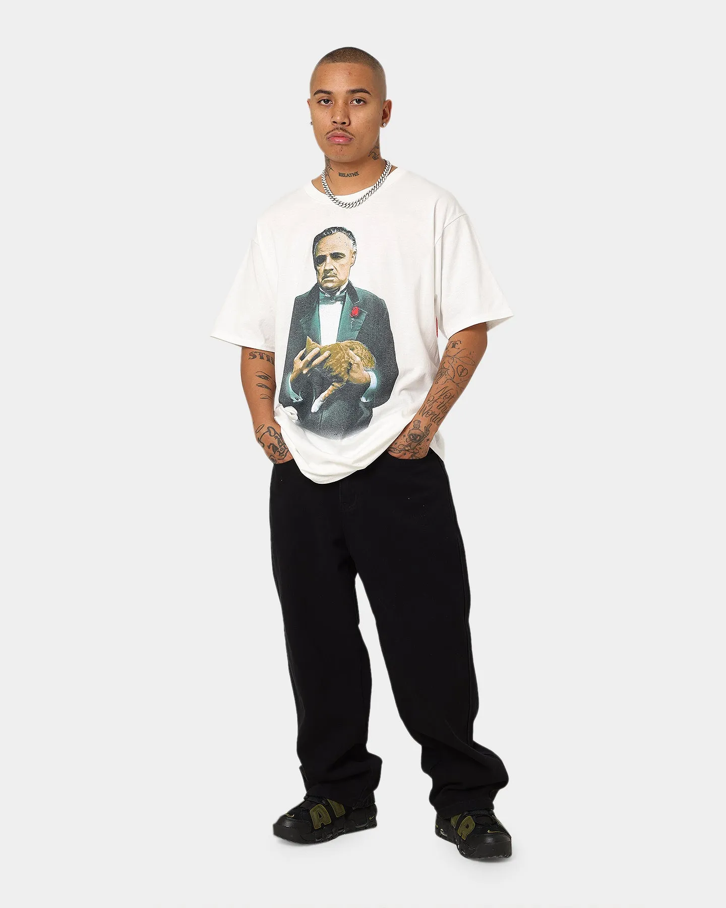 American Thrift X The Godfather The Godfather Cat T-Shirt White Athletic Wear Quick Dry Material