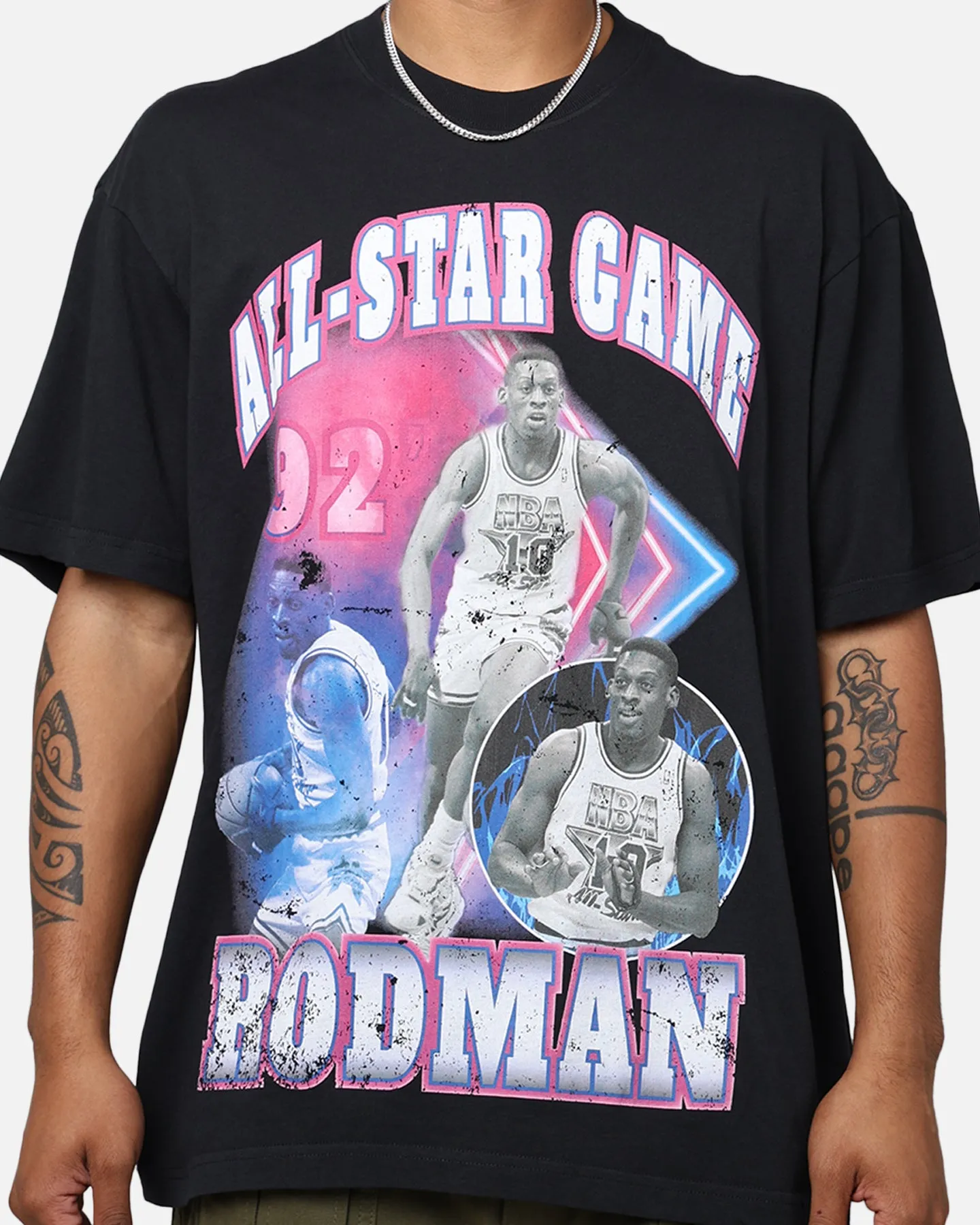 Seasonal Wear Mitchell & Ness Dennis Rodman All-Star Game 1992 Player T-Shirt Faded Black