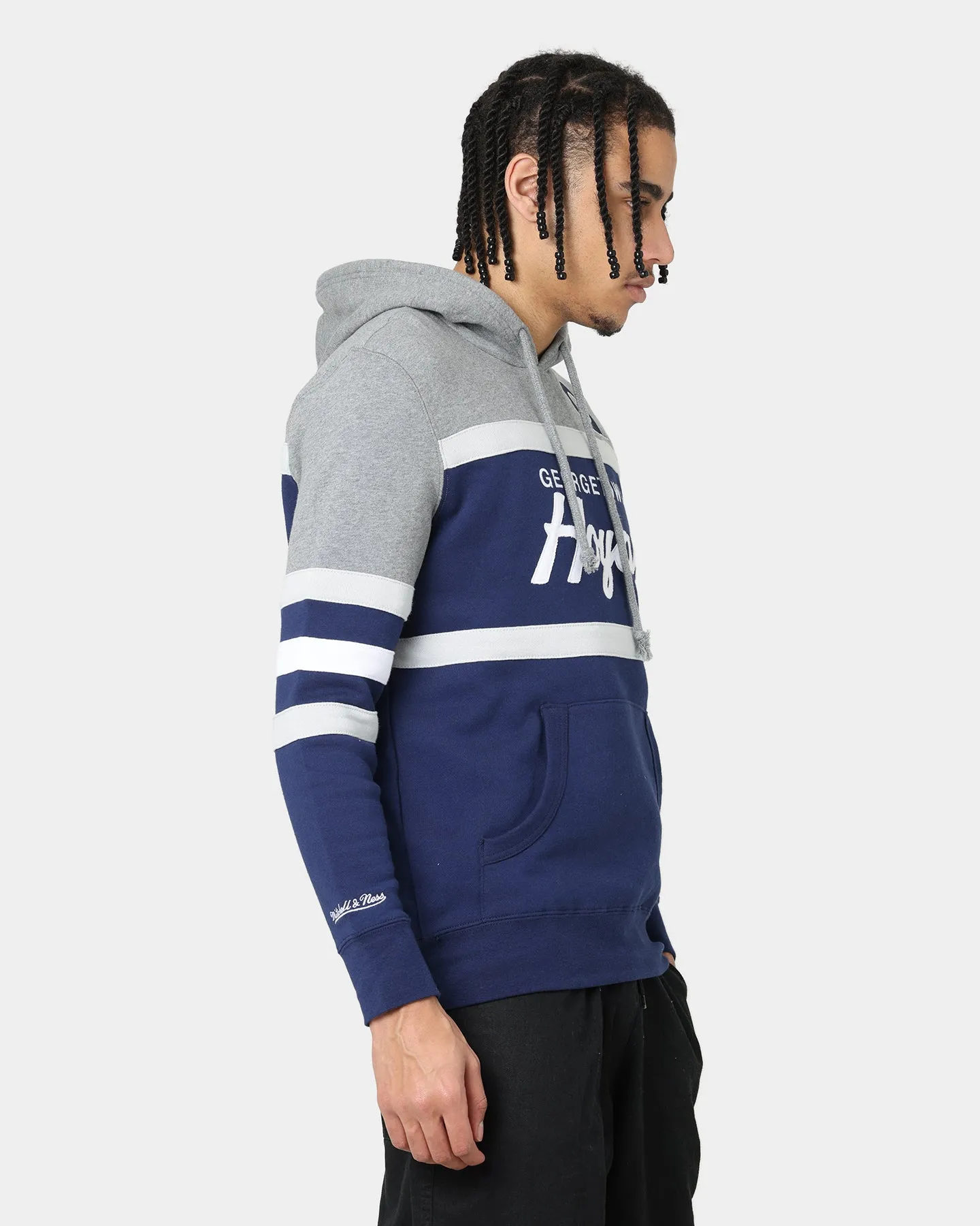 Mitchell & Ness Georgetown Hoyas Head Coach Hoodie Navy Fish like Muskox like