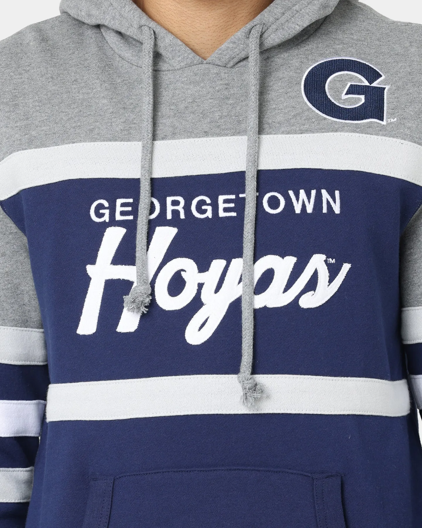 Mitchell & Ness Georgetown Hoyas Head Coach Hoodie Navy Outdoor Scene Soft Sense