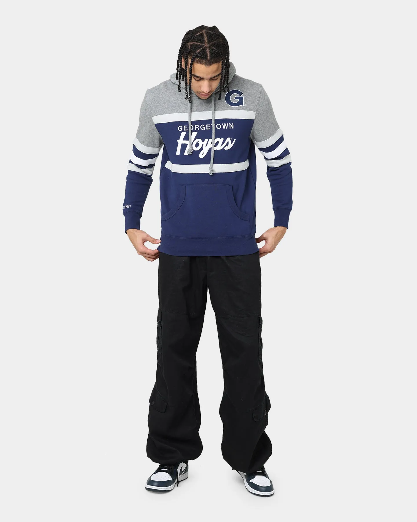 Mitchell & Ness Georgetown Hoyas Head Coach Hoodie Navy Peacock like
