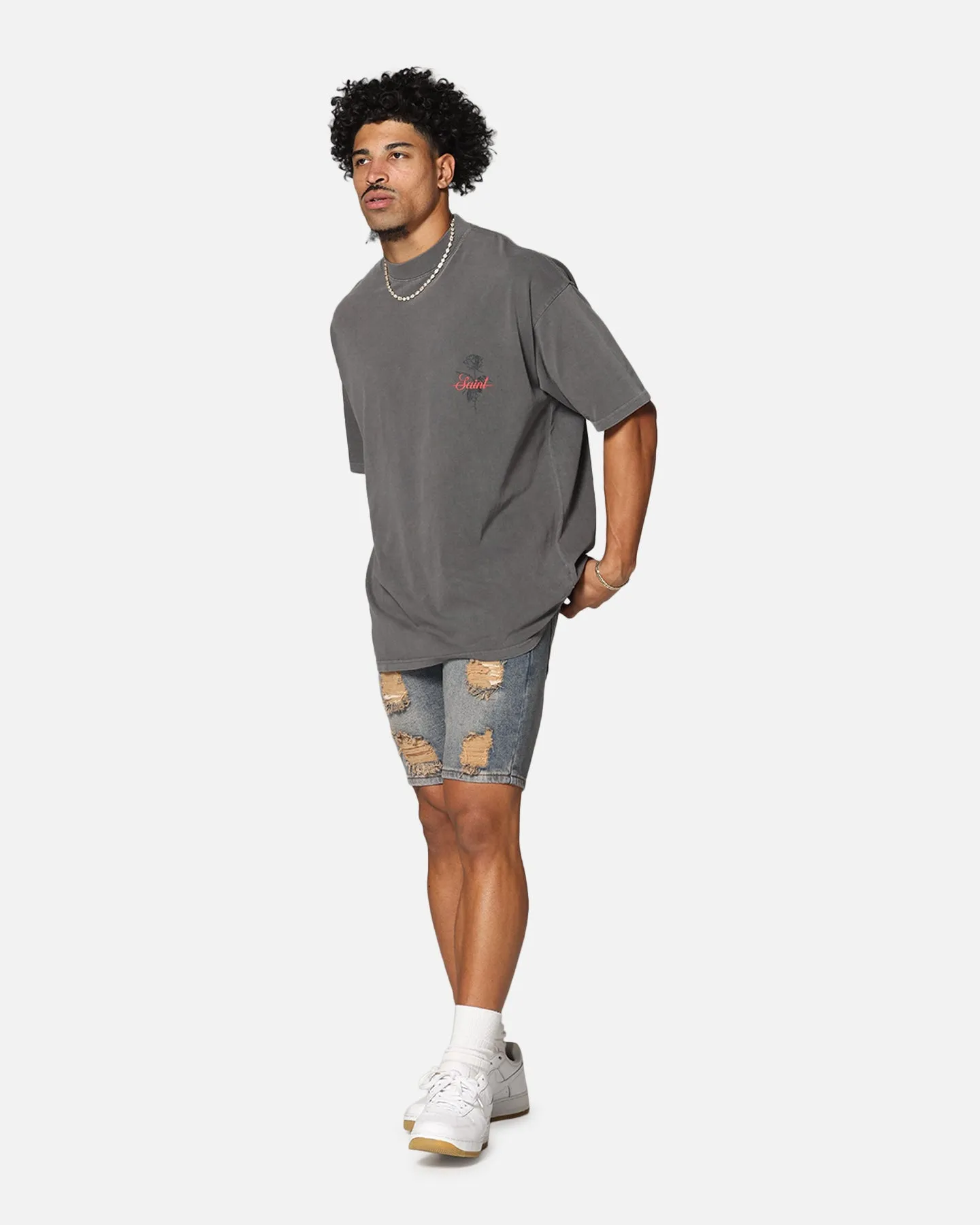 Saint Morta Dynasty Thrash V2 Denim Shorts Dirty Denim Stain Repellent Treatment