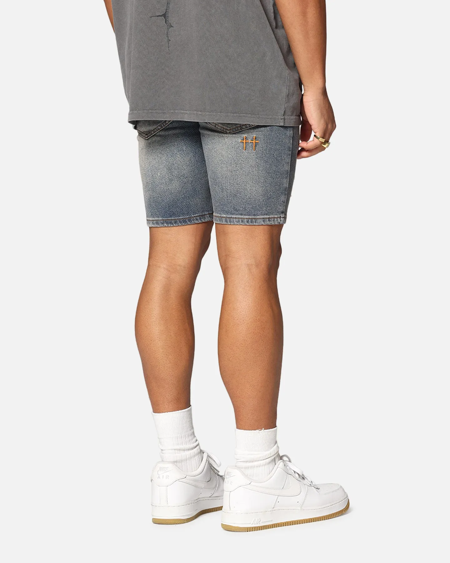 Saint Morta Dynasty Thrash V2 Denim Shorts Dirty Denim Clean Fit Tagless label