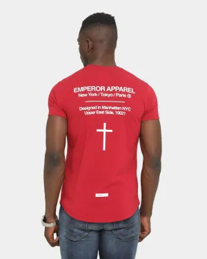 Cool Weather Wear Modern and Soft Emperor Apparel Inner City After Dark Short Sleeve T-Shirt Maroon