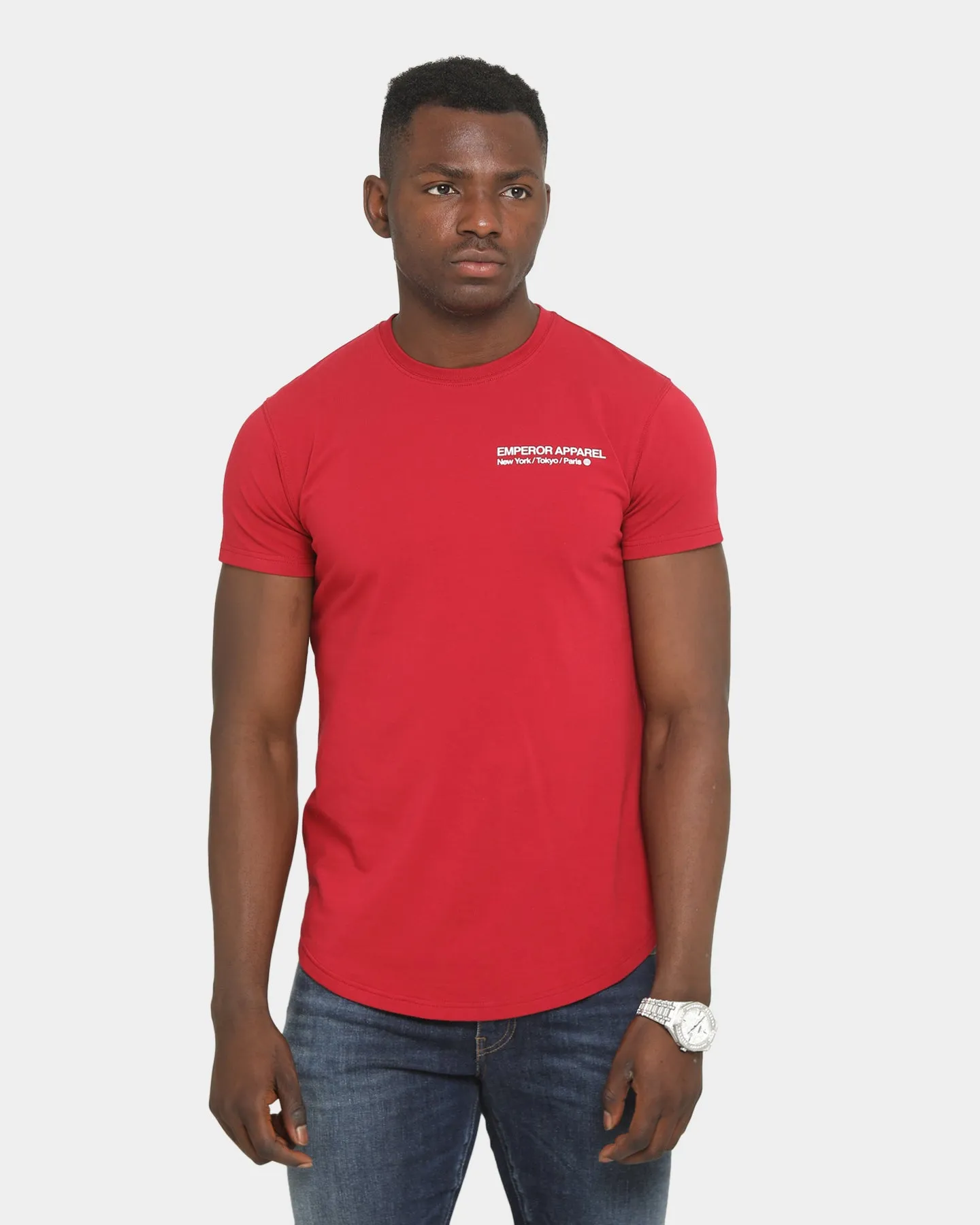 Emperor Apparel Inner City After Dark Short Sleeve T-Shirt Maroon Holiday Style Trend Chic Wearable