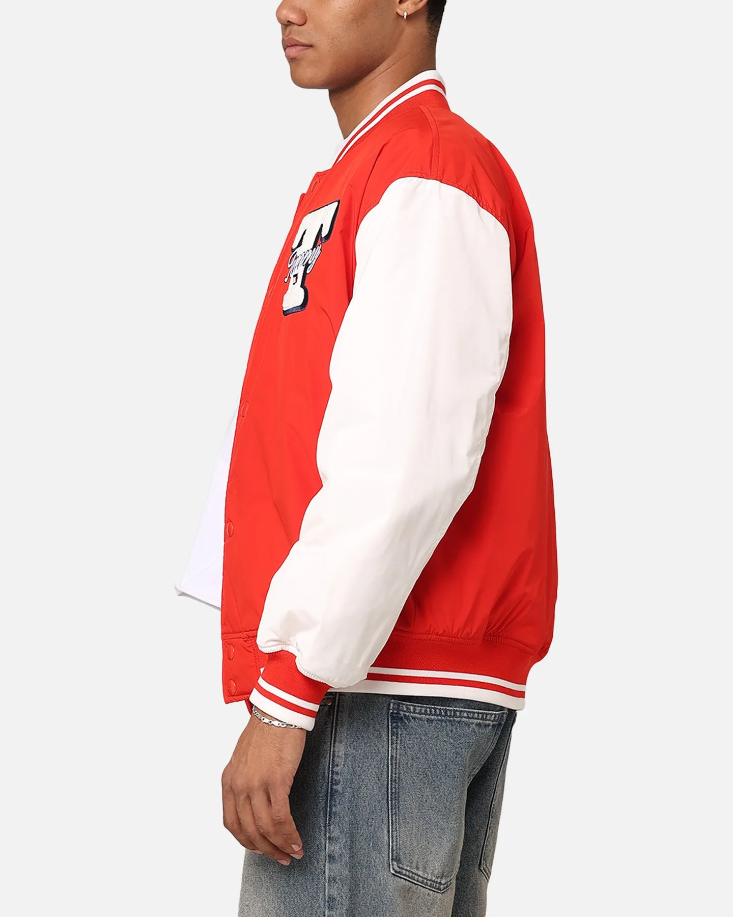 Gallery Tommy Jeans TJM Colourblock Varsity Jacket Deep Crimson