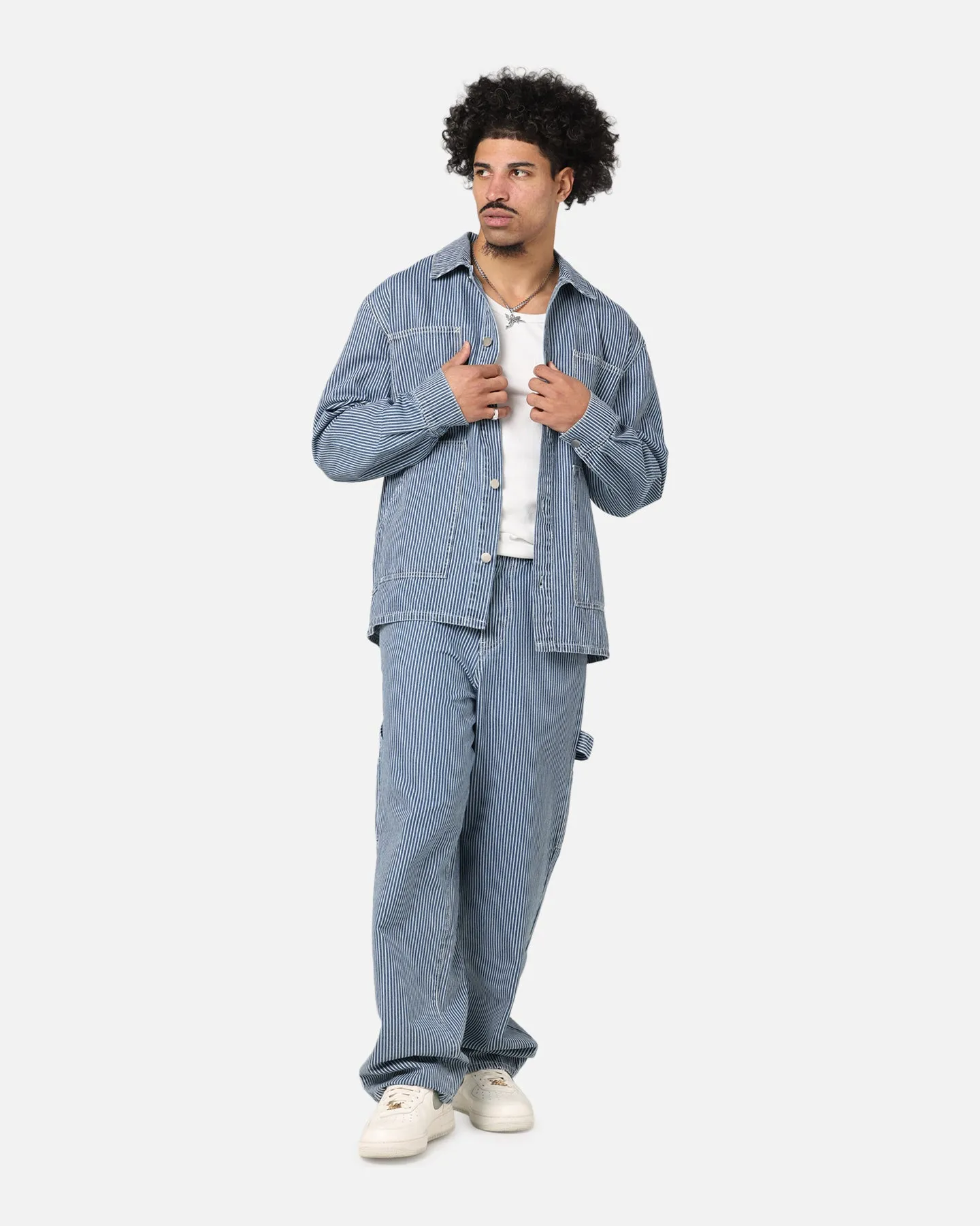 Revolutionize XXIII Striped Work Jacket Navy Stripe