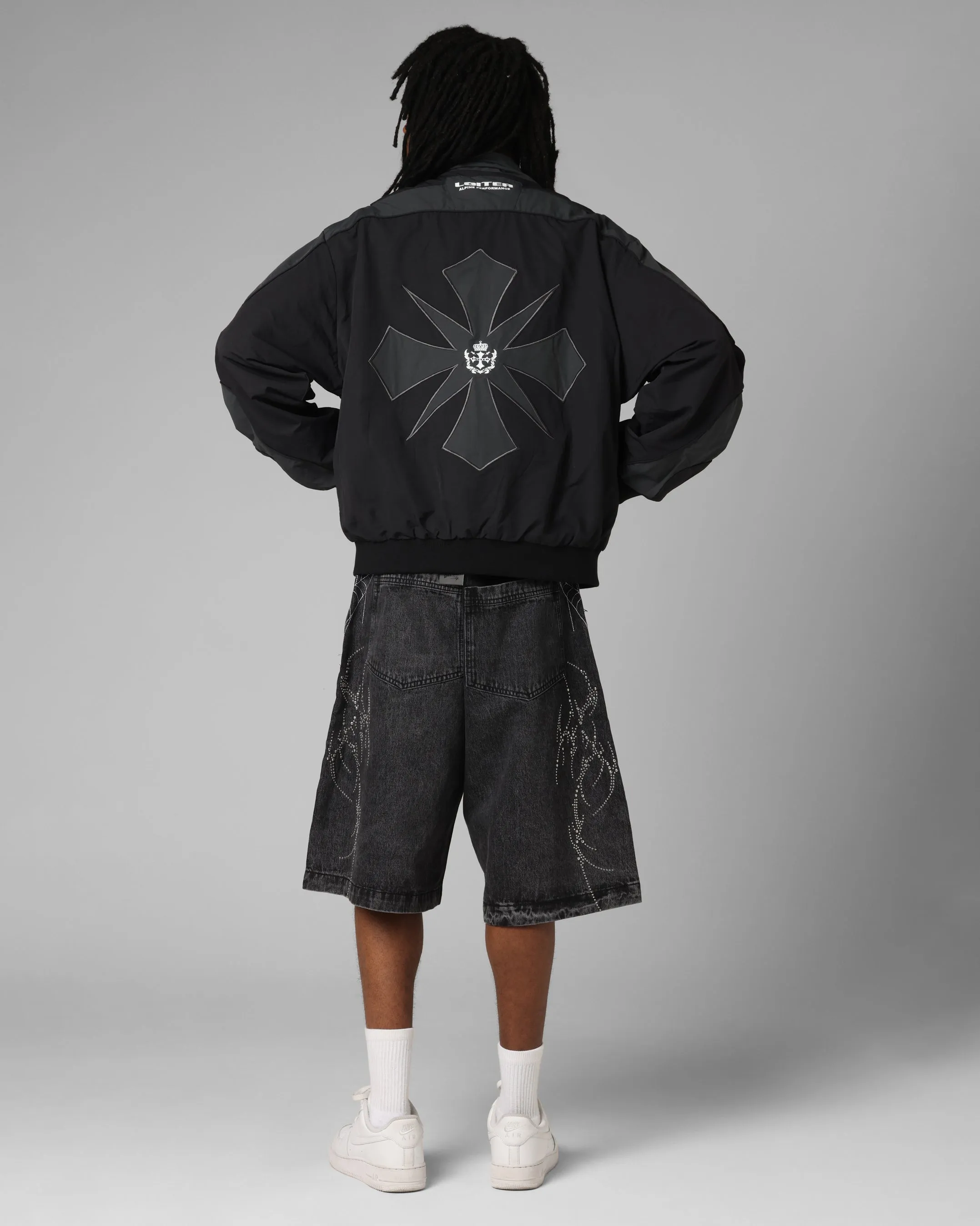 V-Neck Check Loiter Club Classic Track Jacket Black