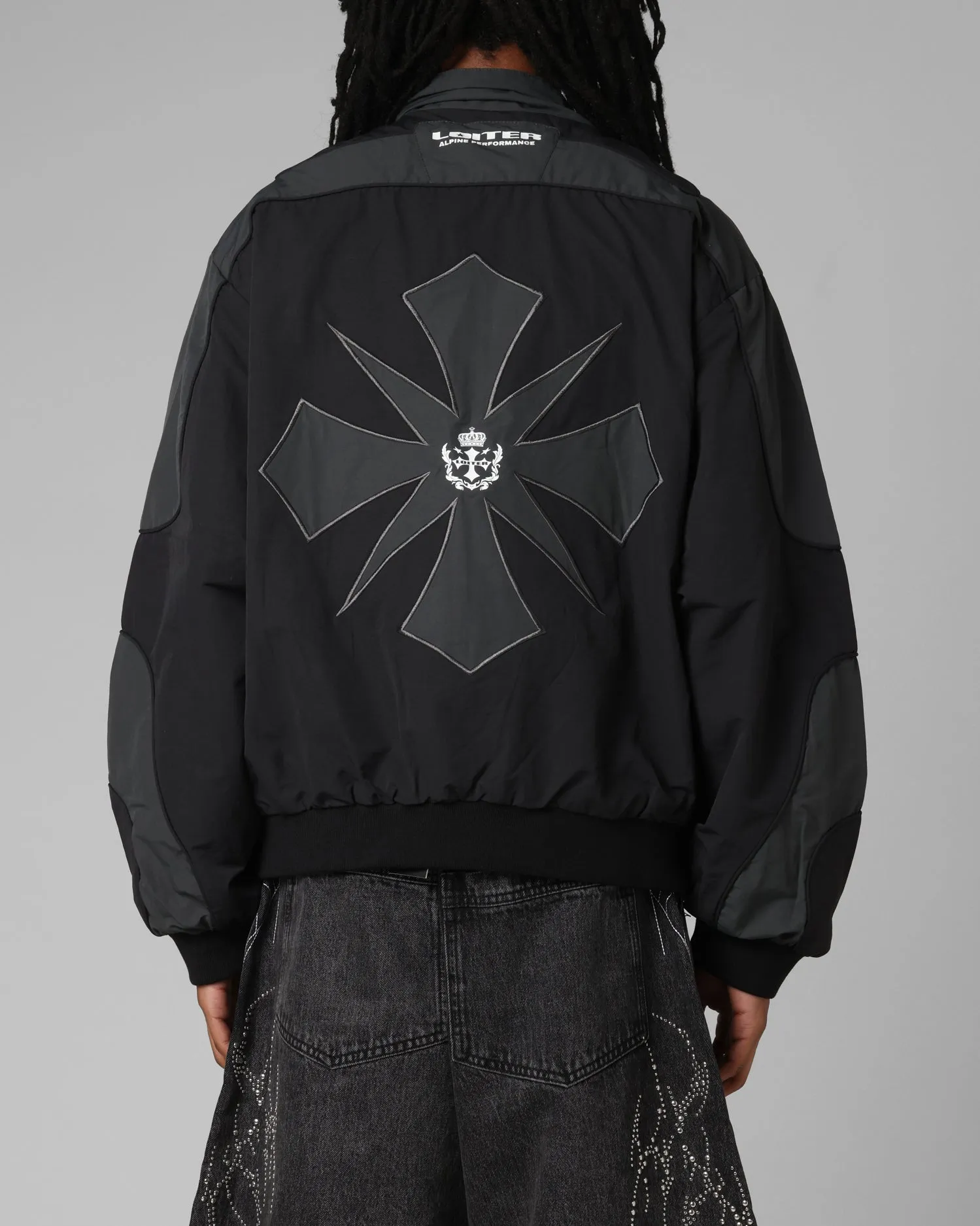 Loiter Club Classic Track Jacket Black Softshell Outer Layer