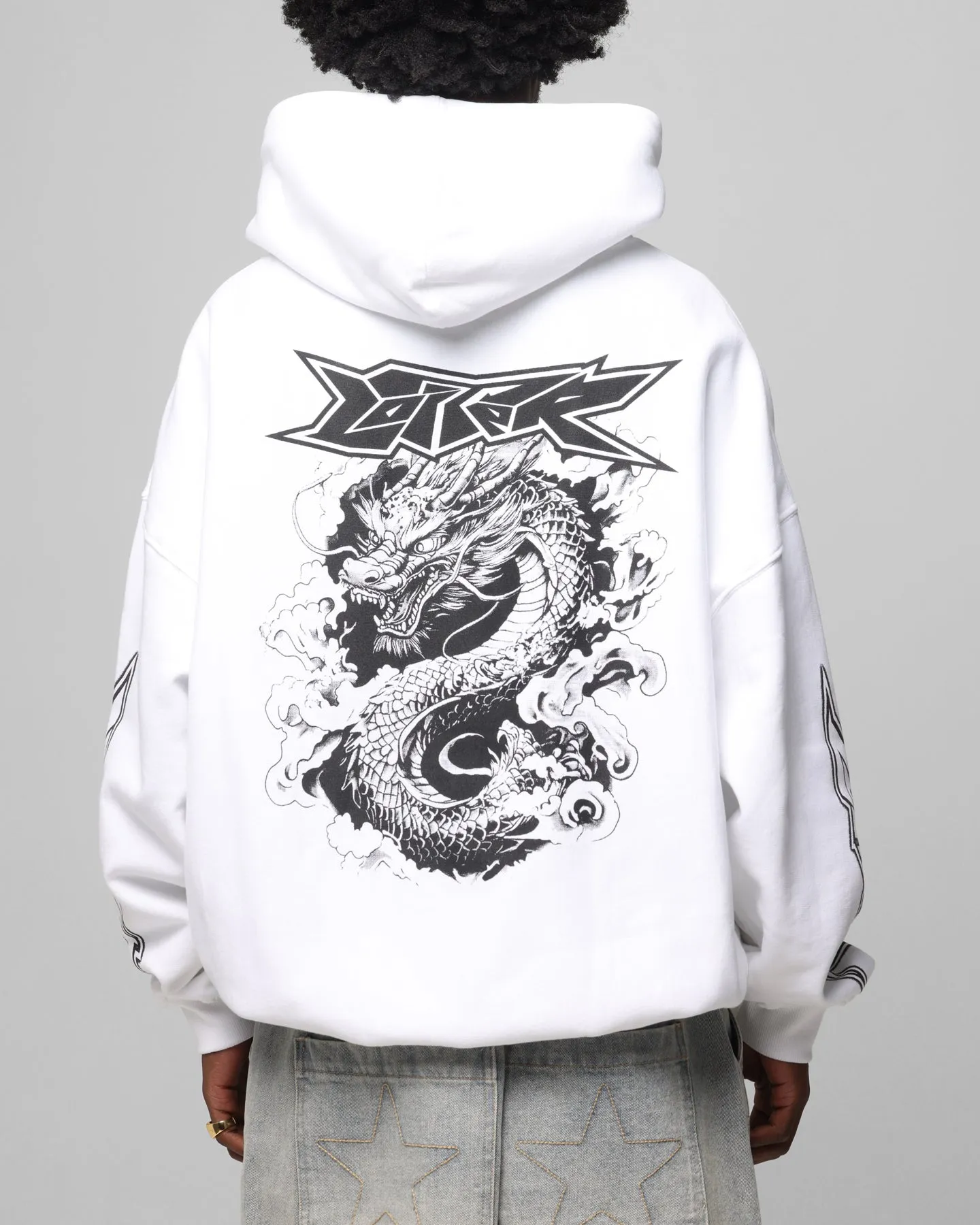Loiter Draco Born Hoodie White Dual Layered Fabric