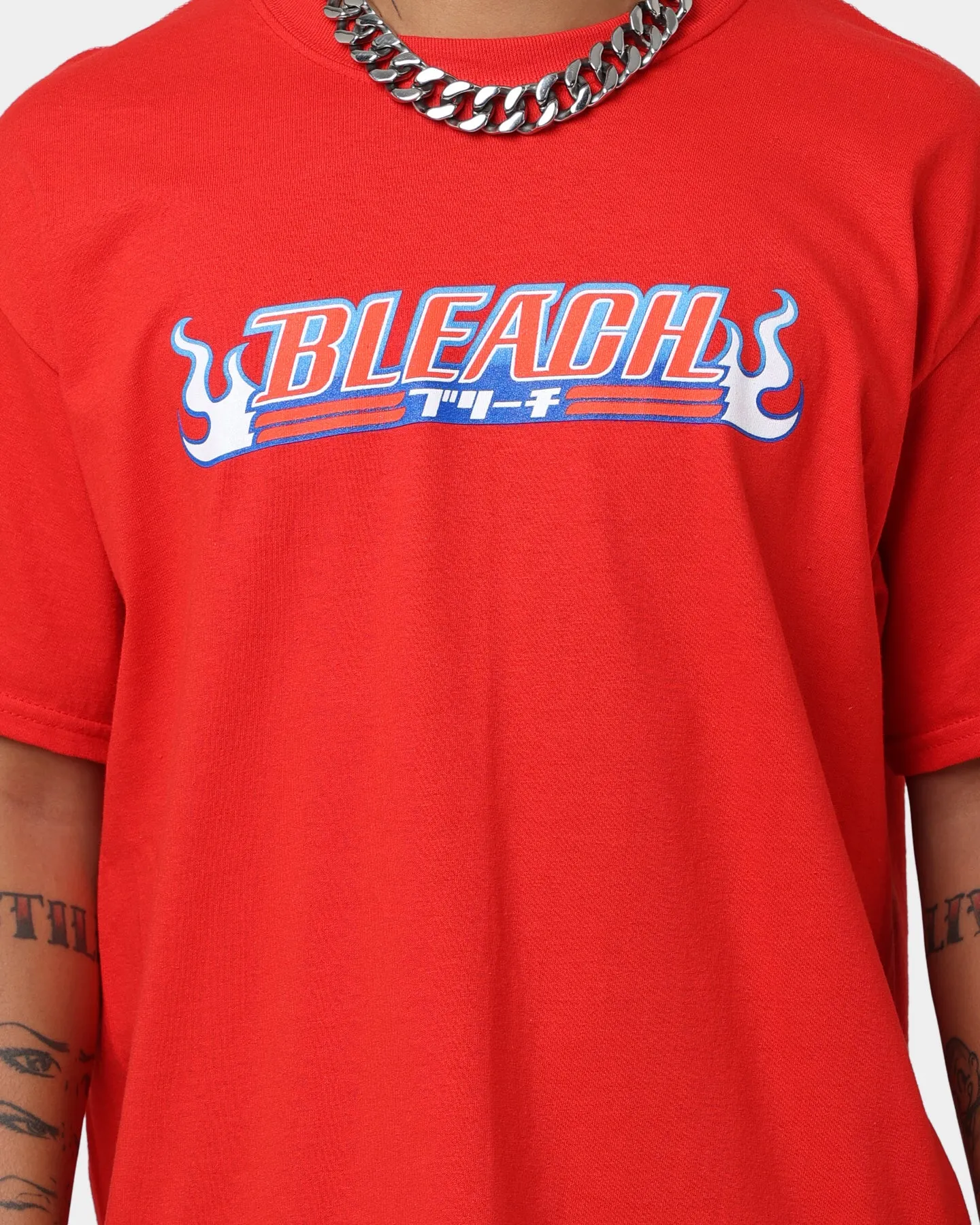 Eco friendly materials Anti-bacterial Goat Crew Goat Crew X Bleach Logo T-Shirt Red