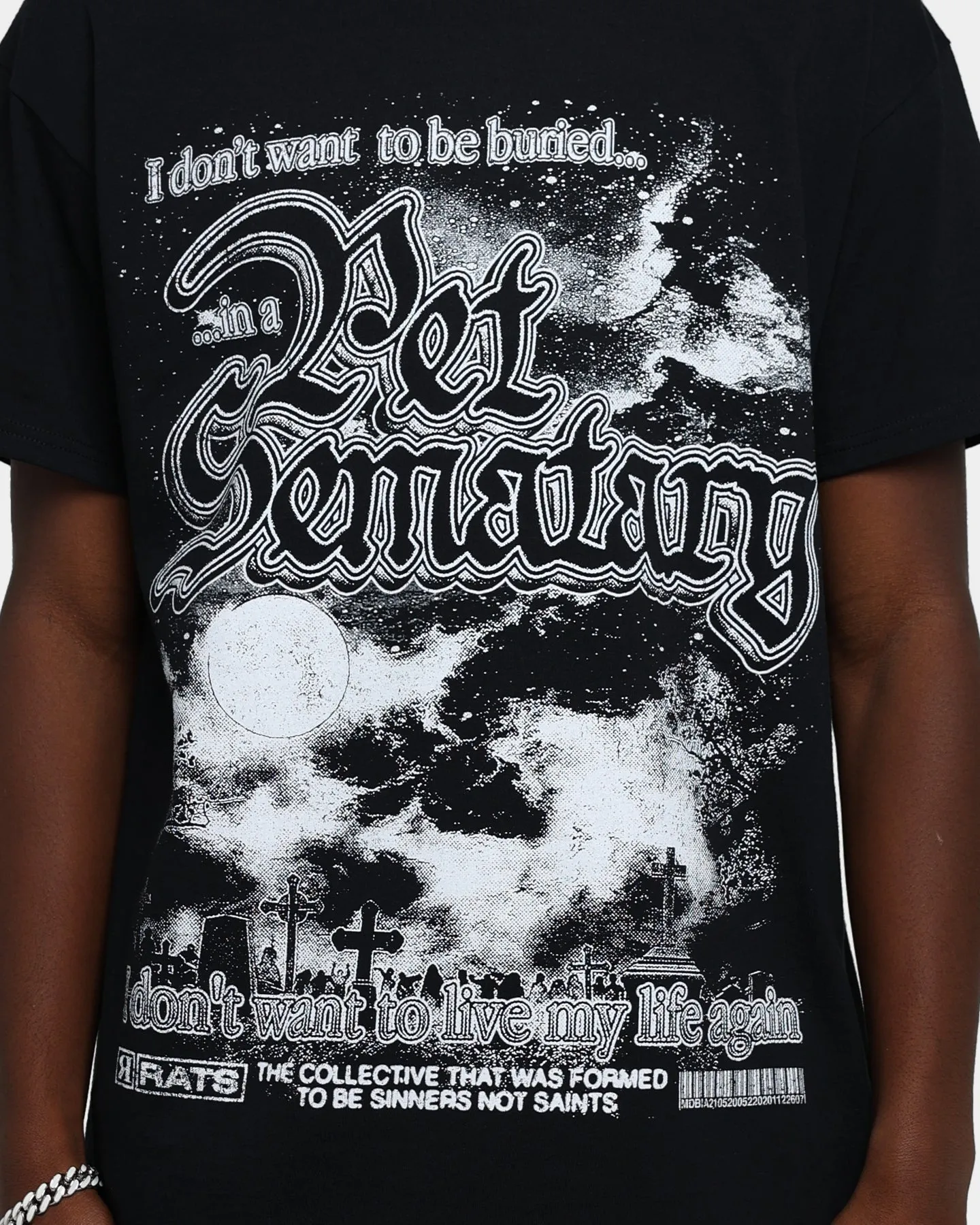 Simple Chic Bold Statement Rats Get Fat X Pet Sematary Pet Sematary T-Shirt Black