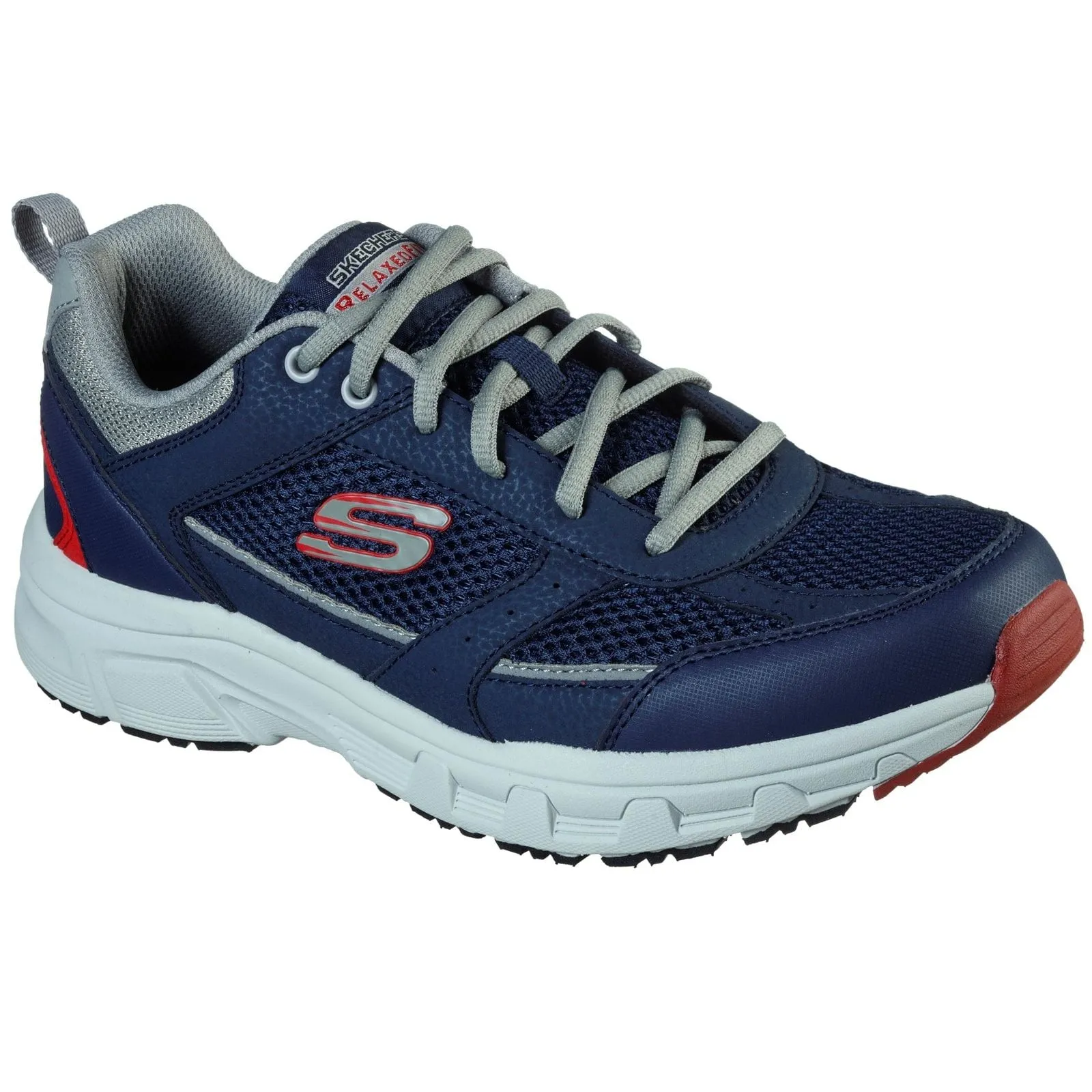 Skechers Mens Oak Canyon Verketta Trainers Navy/Grey Soft Collar Lining Velvet Soft