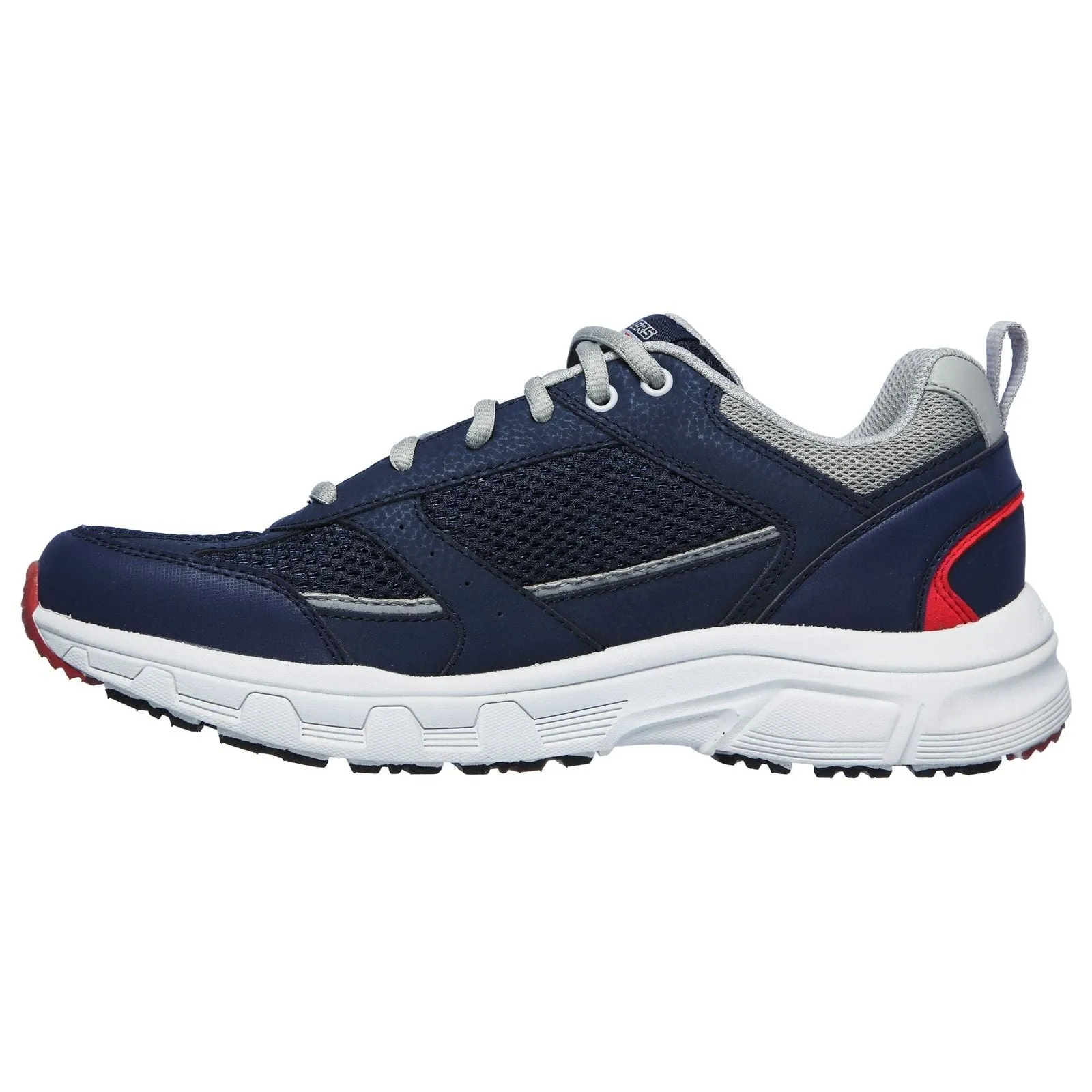 Skechers Mens Oak Canyon Verketta Trainers Navy/Grey Pressure Relief Insoles Spring Bloom