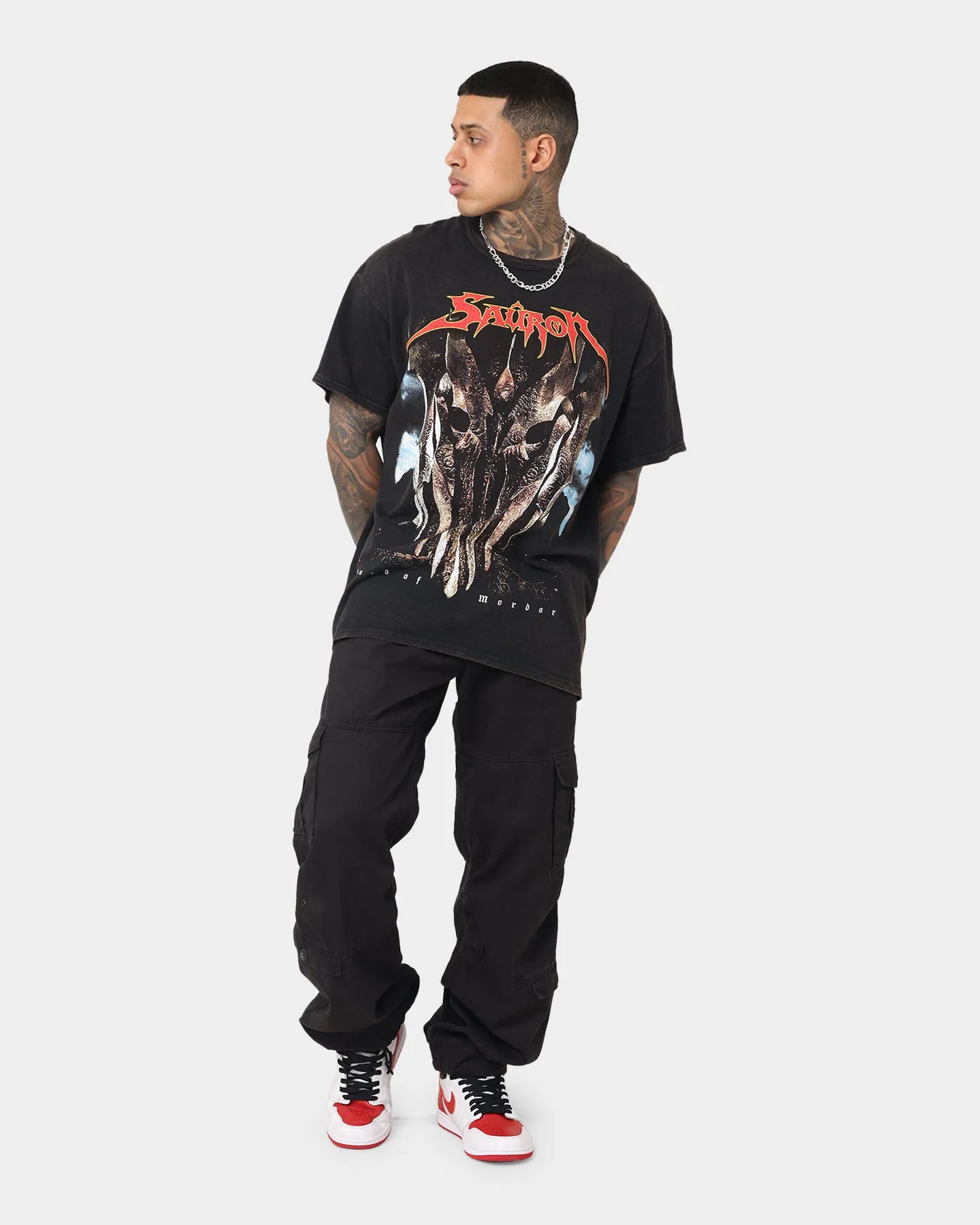 American Thrift X The Lord Of The Rings Sauron Vintage T-Shirt Black Wash Outdoor Smart