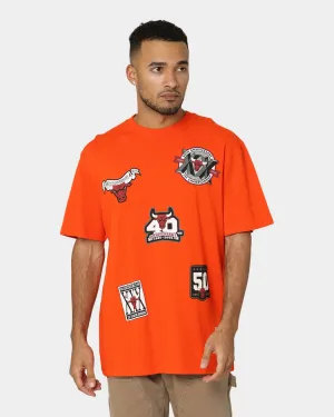 MultiPly Fabric Mitchell & Ness Chicago Bulls Flight T-Shirt Faded Orange