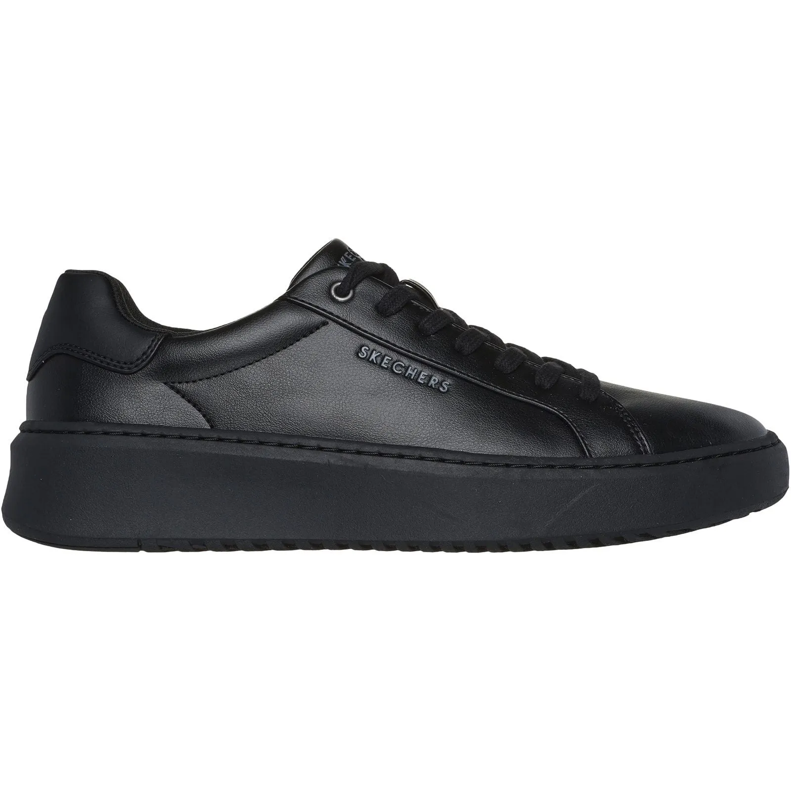 Skechers Mens Court Break Suit Sneaker Black Thermal Insulation Shock Absorption Midsole