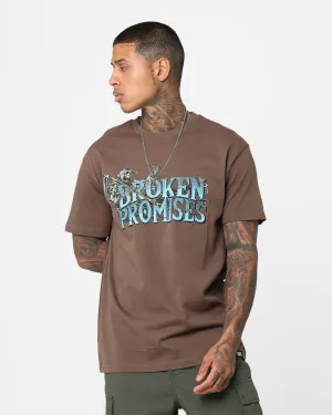 Broken Promises Timeless T-Shirt Brown DoubleLayeredCollar Easy Wear Look