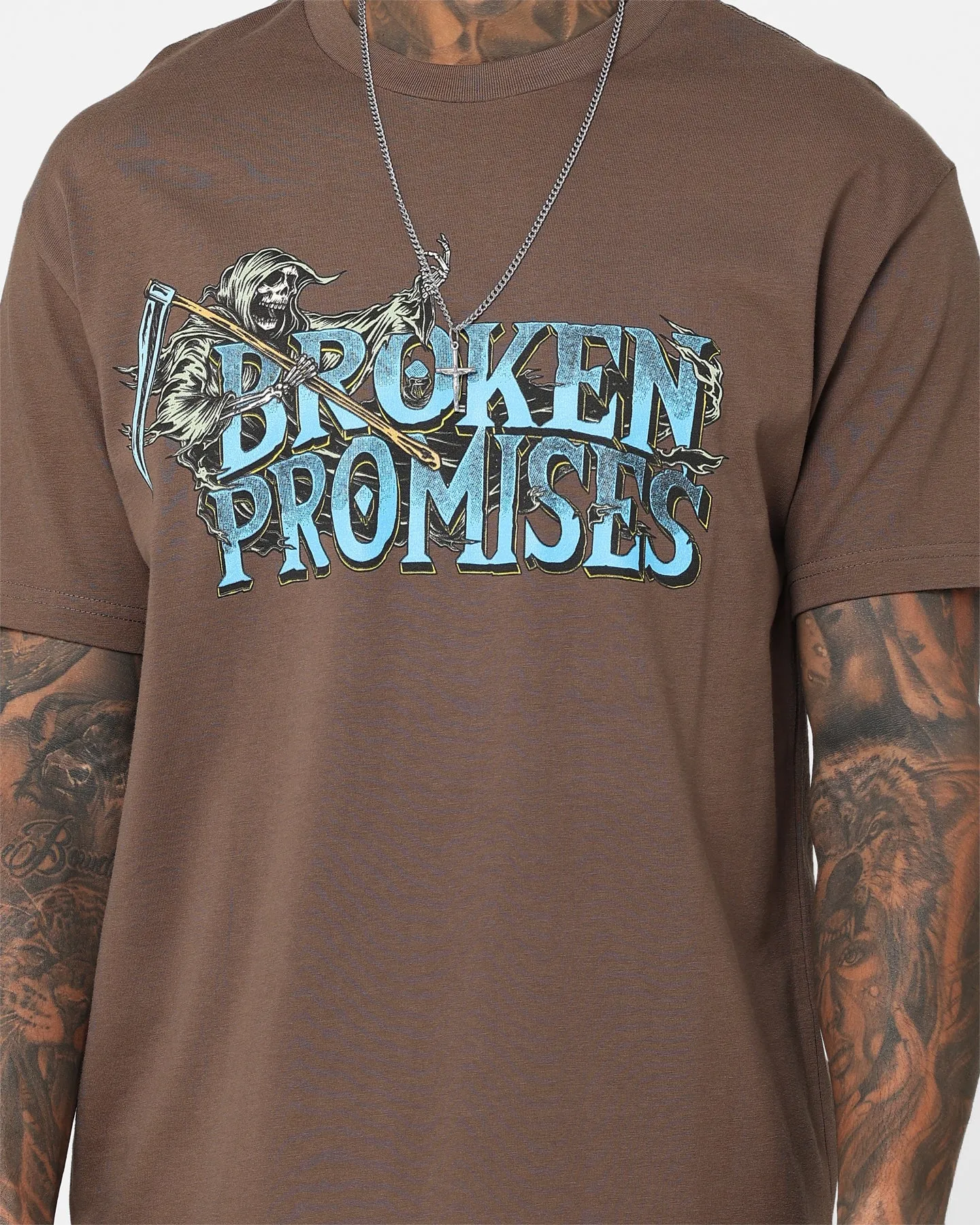 stain resistant coating Daily Style Broken Promises Timeless T-Shirt Brown