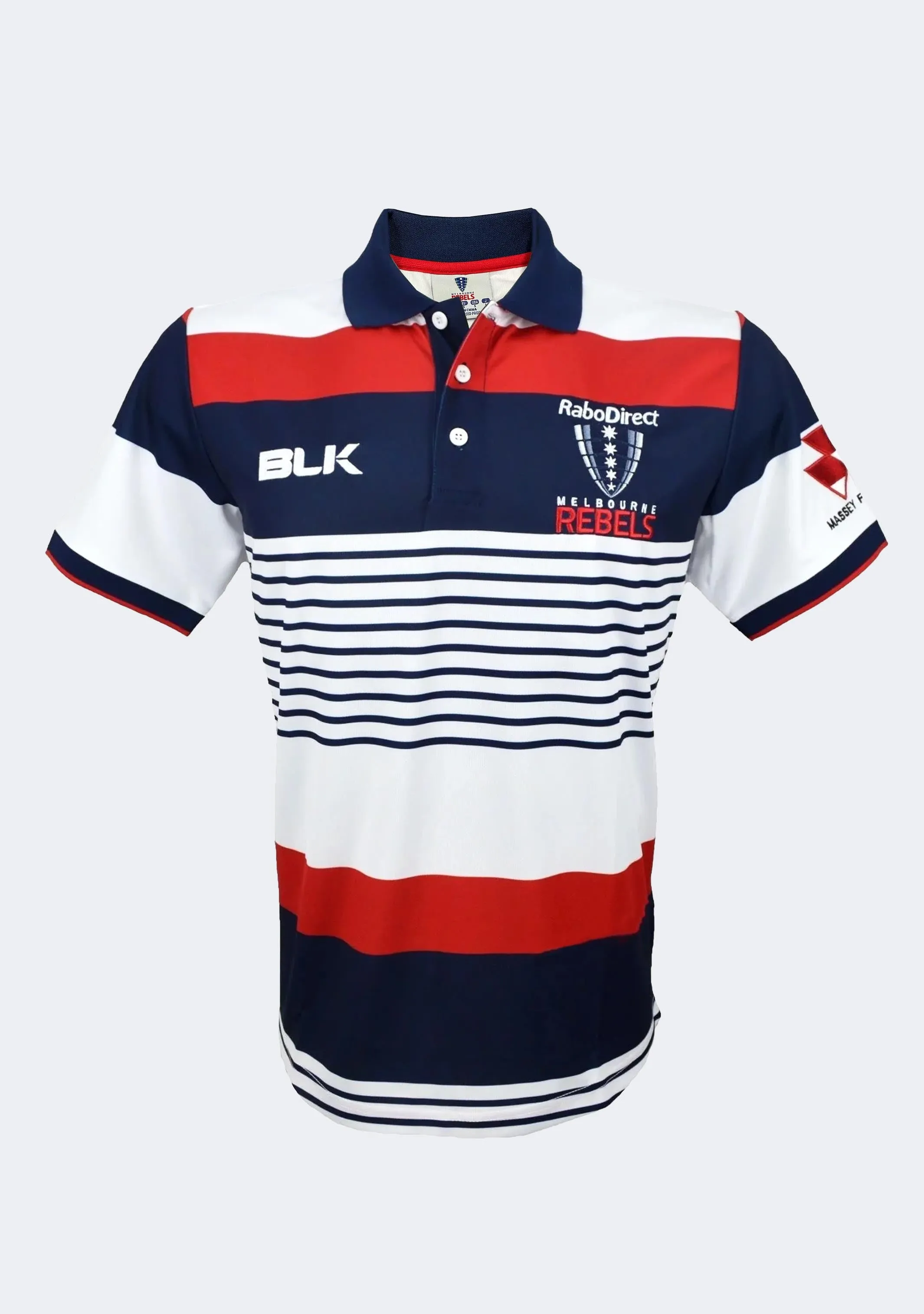 BLK Men's Melbourne Rebels Media Polo 2015 UVBlocking Fabric Tech Functional Fit