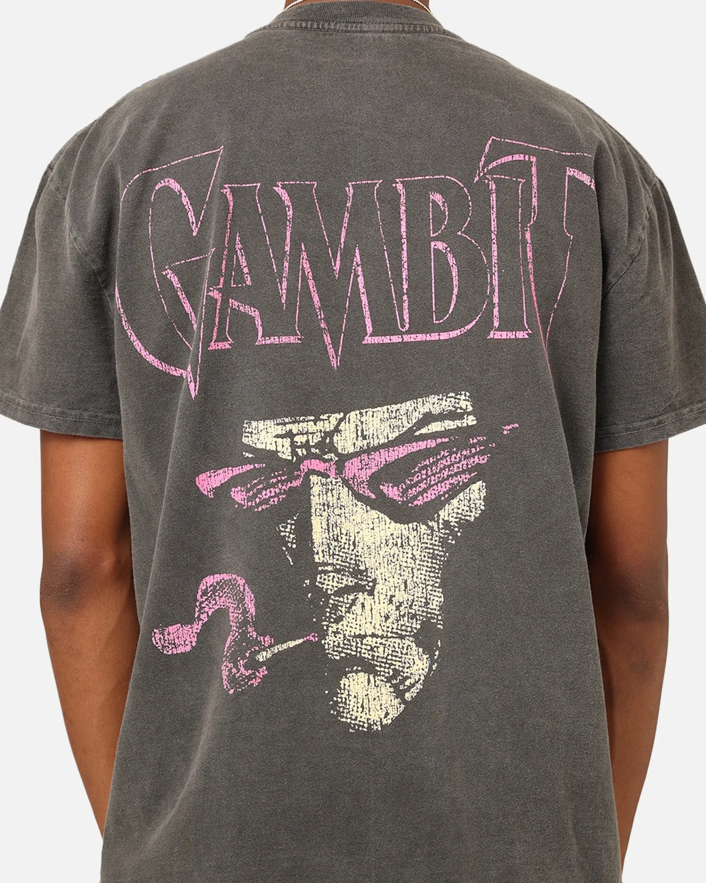 Marvel X-Men Gambit Heavyweight T-Shirt Black Wash Ribbed Neckline