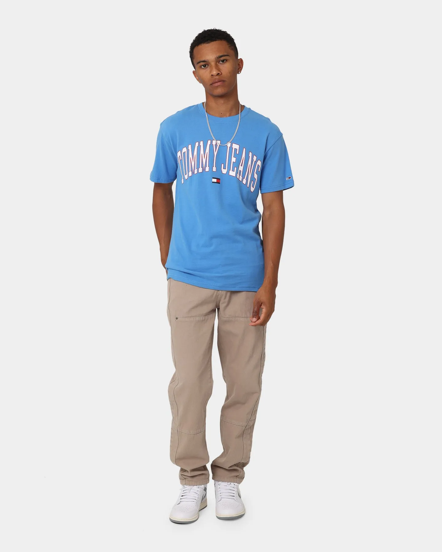 Flexible Cuff Design Tommy Jeans TJM Classic Collegiate T-Shirt Mesmerizing Blue