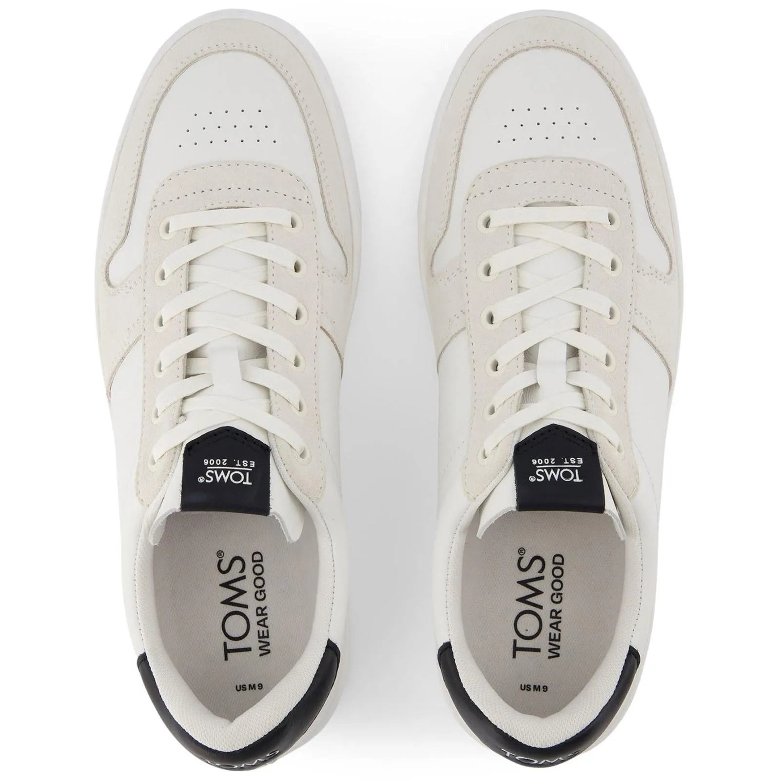 Flexible Fit Frequent Travelers TOMS Mens TRVL LITE Court Trainer White/Black