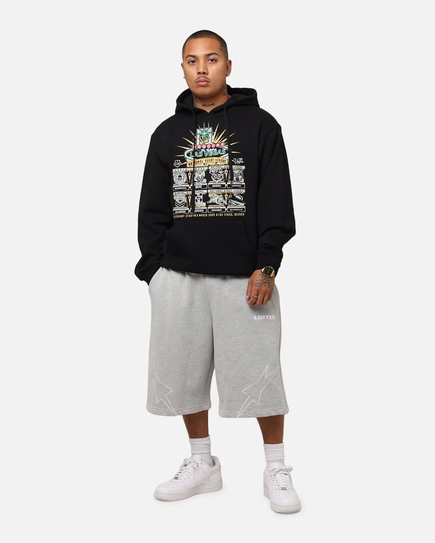 Minimal Style tropical style Tidwell NRL 2025 Las Vegas Round Sign Hoodie Black