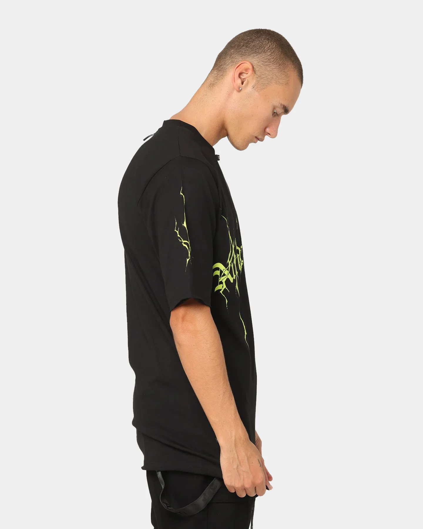 Street Trend Look Breathable Material The Anti Order Youthquake T-Shirt Black/Green