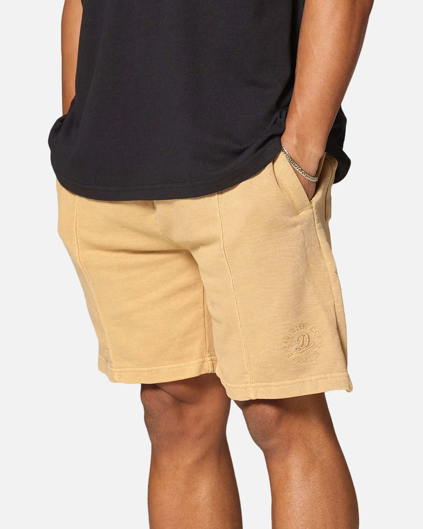 romper Layered Cuff Design Dreamville Tonal Sweat Shorts Sand Wash