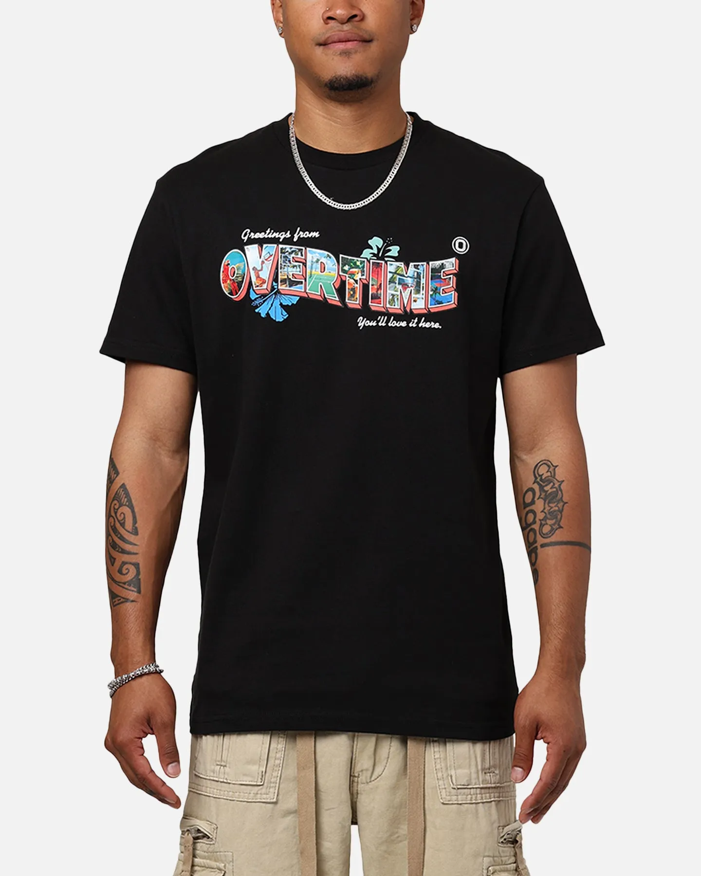 Chilly Comfort Wear Outdoor Look Overtime Greetings T-Shirt Black