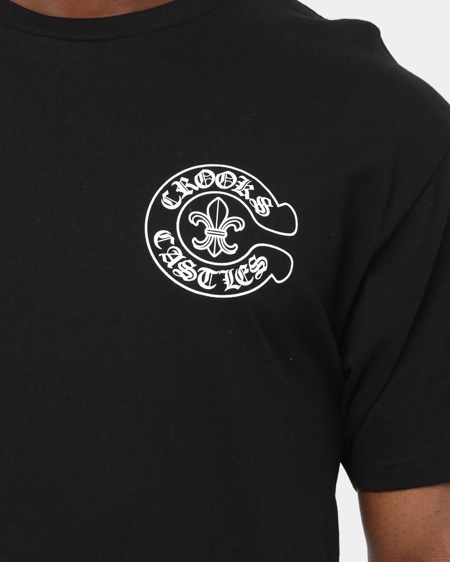 Crooks & Castles Gothic C T-Shirt Black Layering Comfort Wear FadeResistant