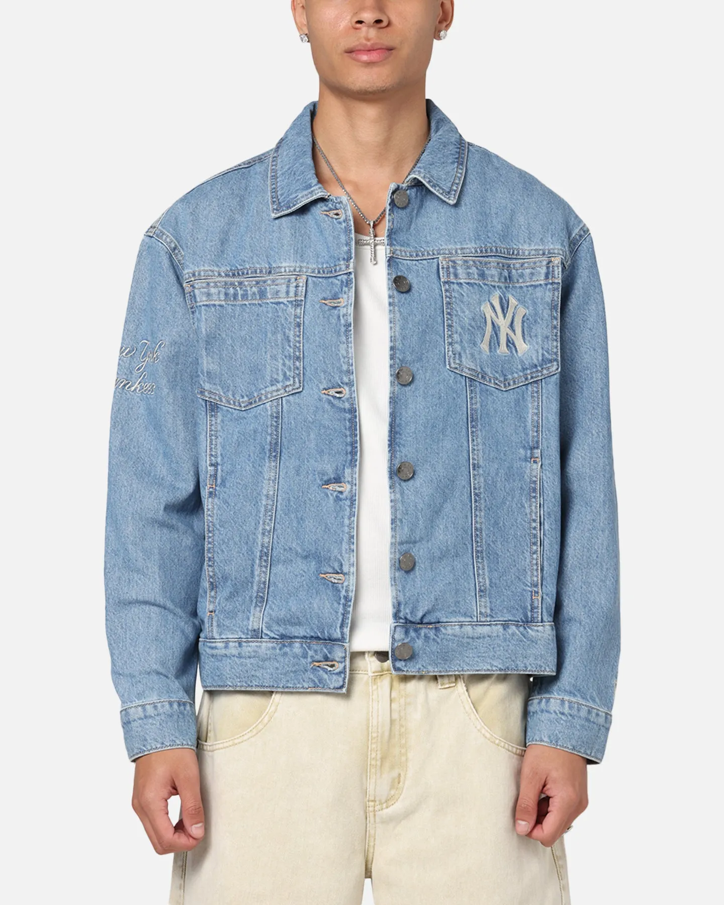 Reflective Trim suitable for sunny days New Era New York Yankees MLB Denim Jacket Denim