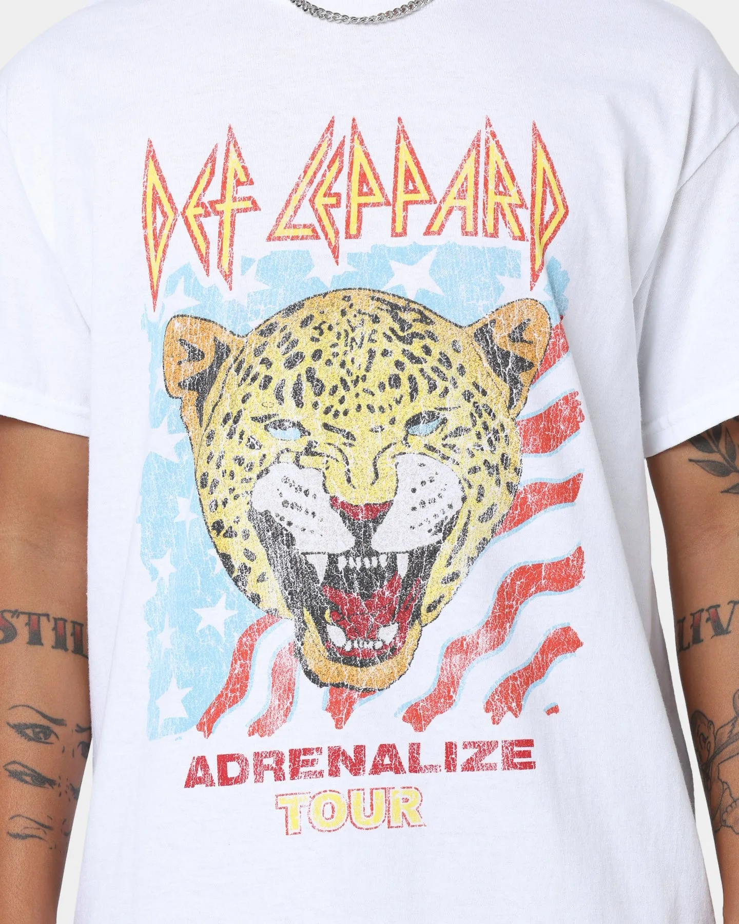 Def Leppard Adrenalize Tour T-Shirt White Formal Occasion