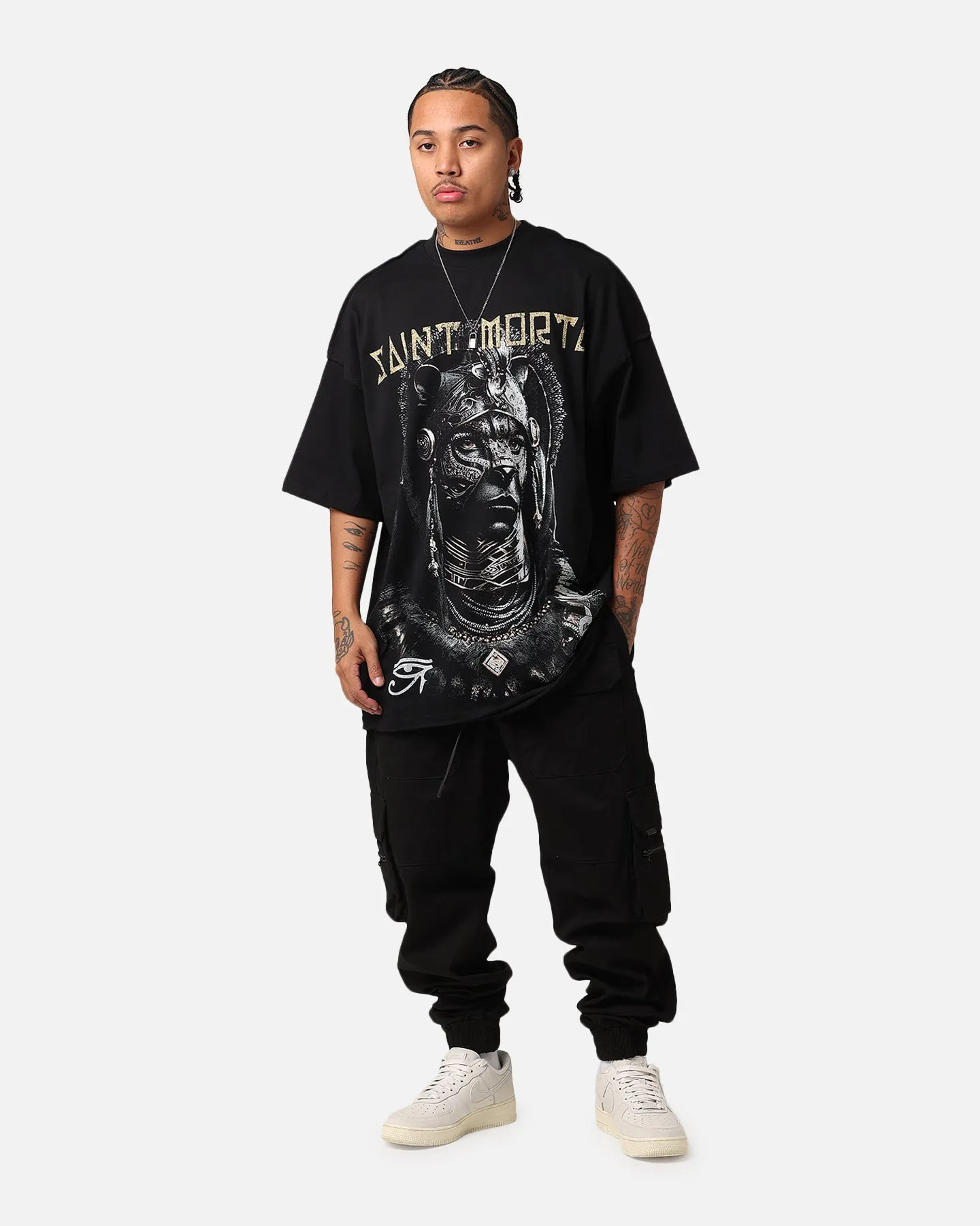UltraSoftBrushedInterior Saint Morta Shadow King T-Shirt Black