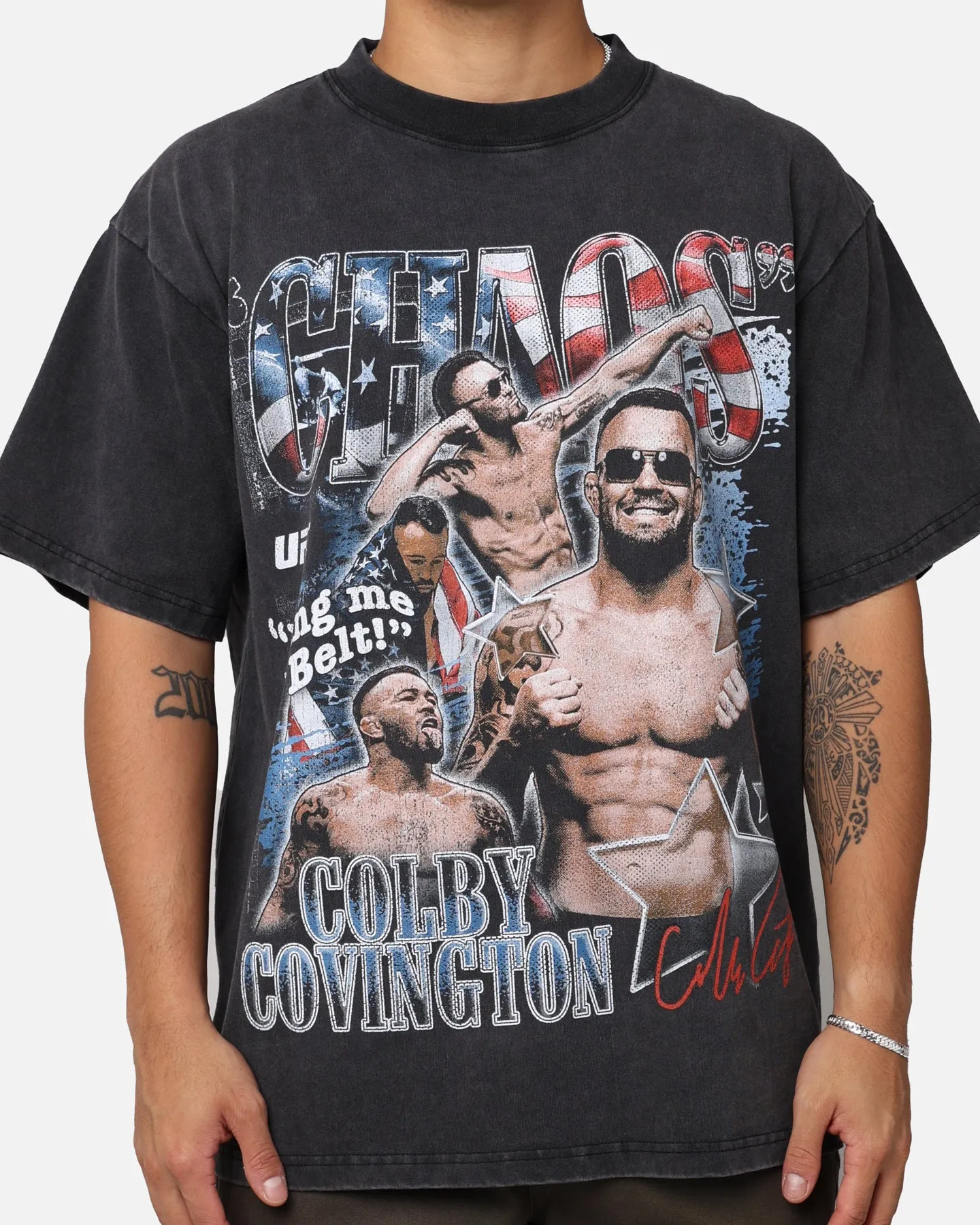 Chill Design UFC By Goat Crew Colby Covington Belt Vintage T-Shirt Washed Black