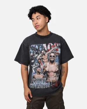 Fashion Comfort Casual everyday wear UFC By Goat Crew Colby Covington Belt Vintage T-Shirt Washed Black