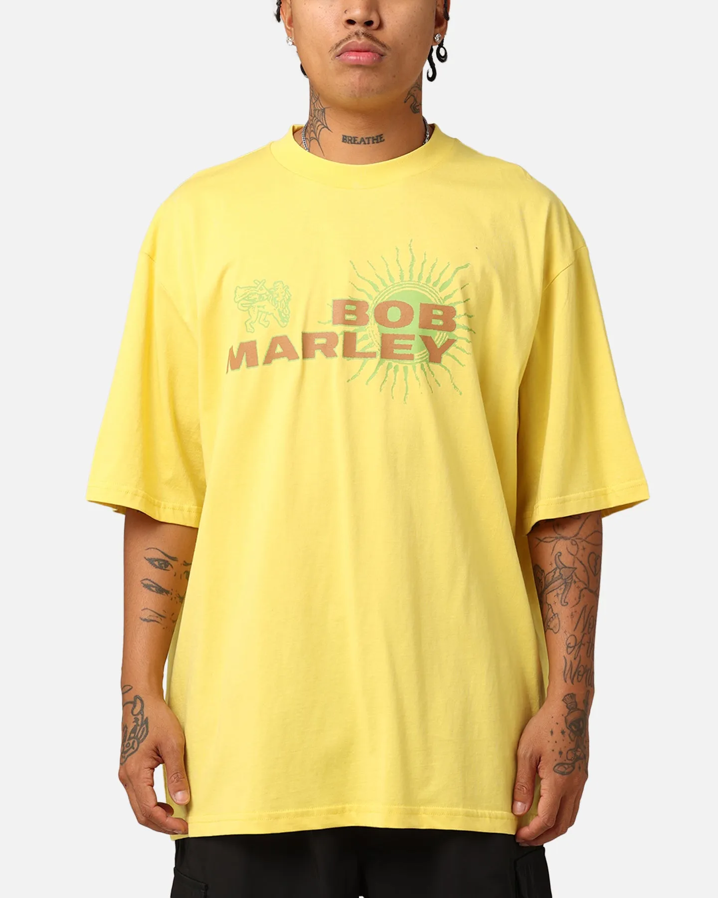 Bob Marley Portrait T-Shirt Gold FlexibleCollarOptions Layered Collar