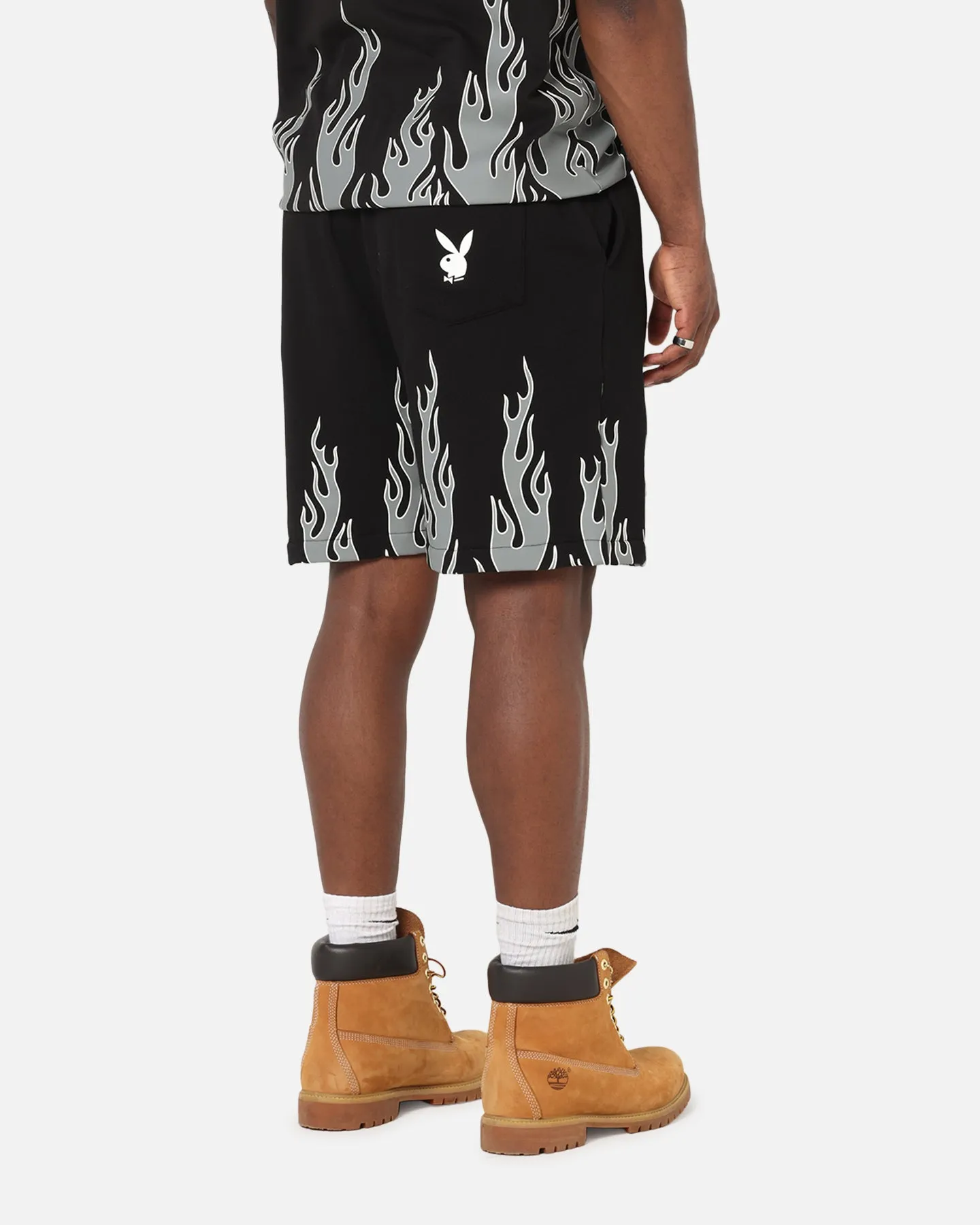 Playboy Gothic Flames Shorts Black Urban Mood