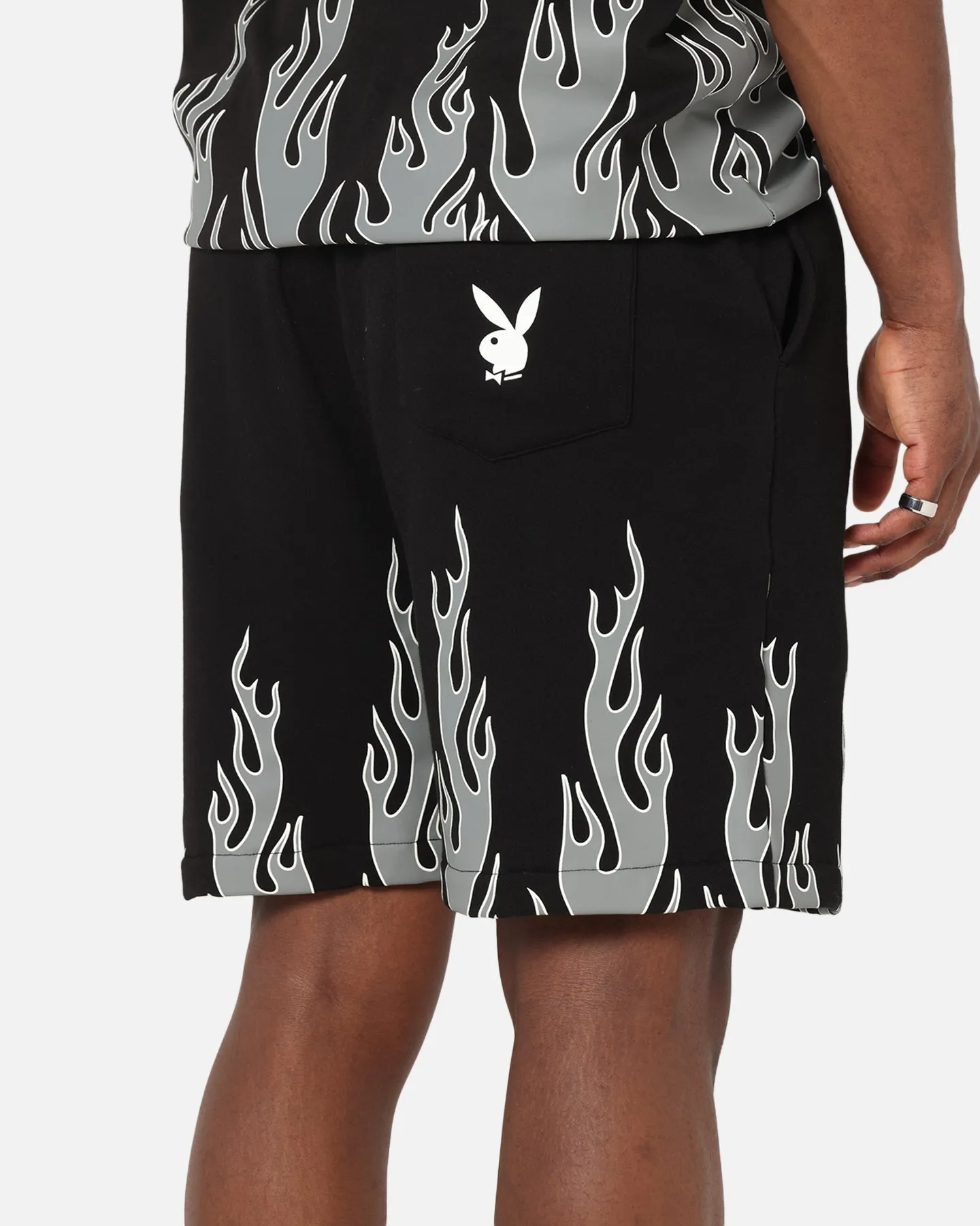 cheering section Playboy Gothic Flames Shorts Black