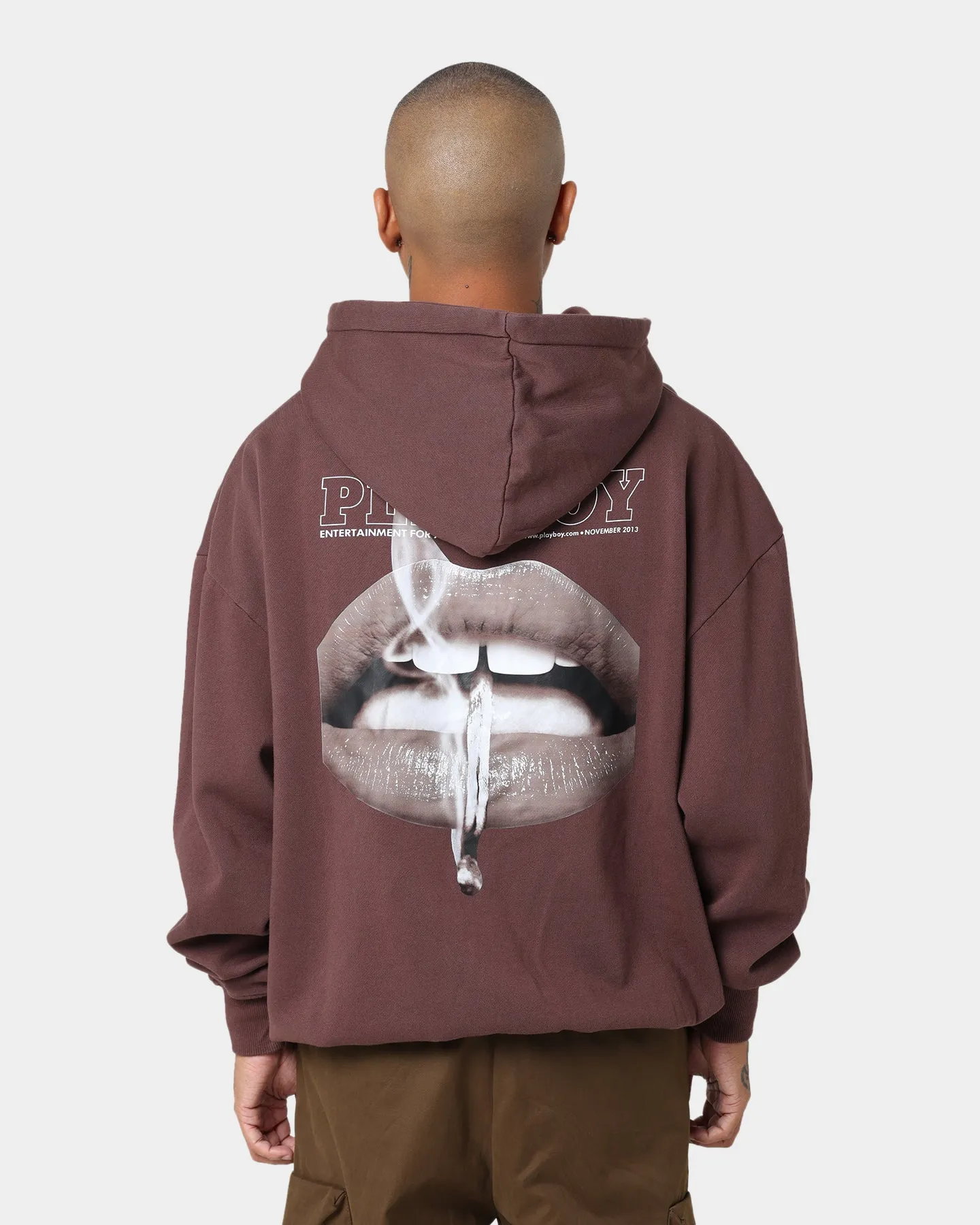 Mardi Gras wear Fur like Playboy November 2013 Sepia Hoodie Brown
