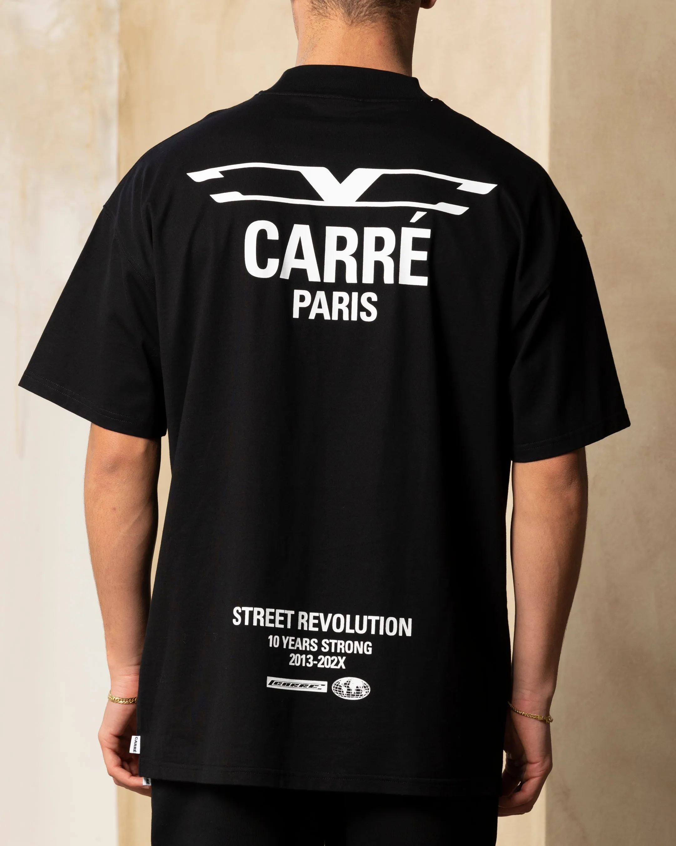Carre Revolution Oversized T-Shirt Black Fashion Top Soft Touch Fit