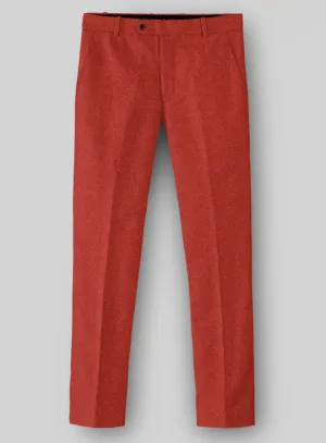 Comfortable Look Tailored Design Naples Fiery Orange Tweed Pants