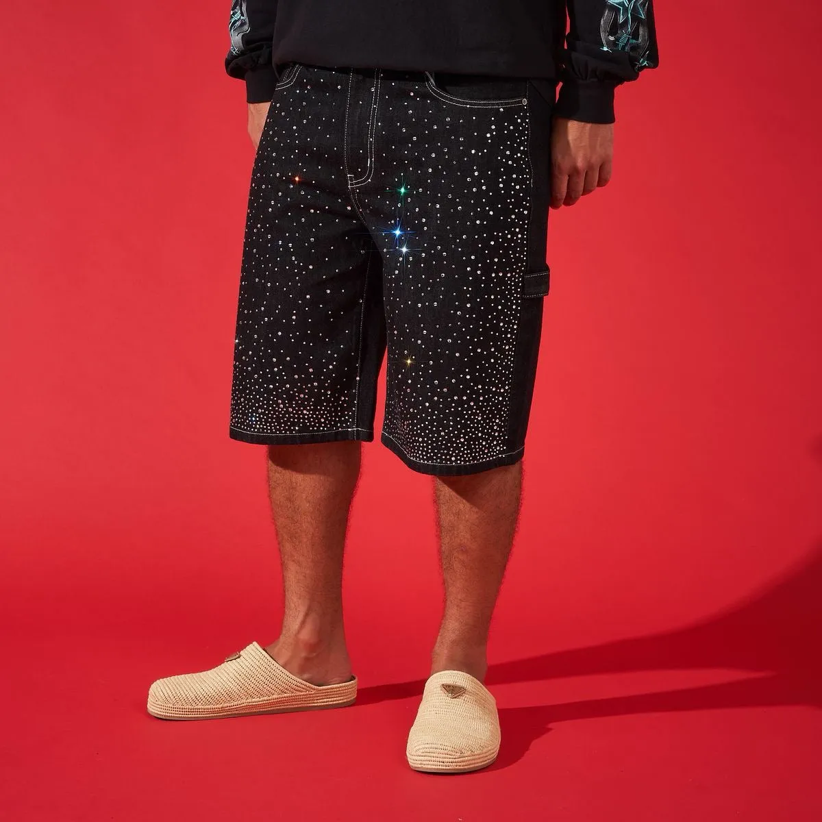 DUAA ''VICTORIOUS'' BLACK DENIM SHORTS NoSlipWaistband