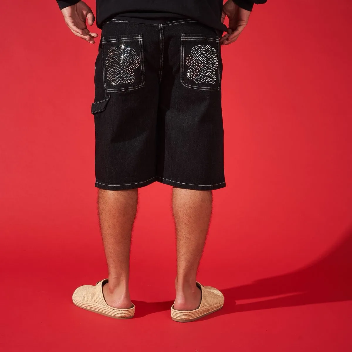 Mediterranean Air DUAA ''VICTORIOUS'' BLACK DENIM SHORTS