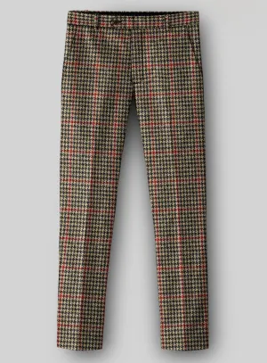 Luxury Wearable Business Fit Harris Tweed Carmine Beige Pants