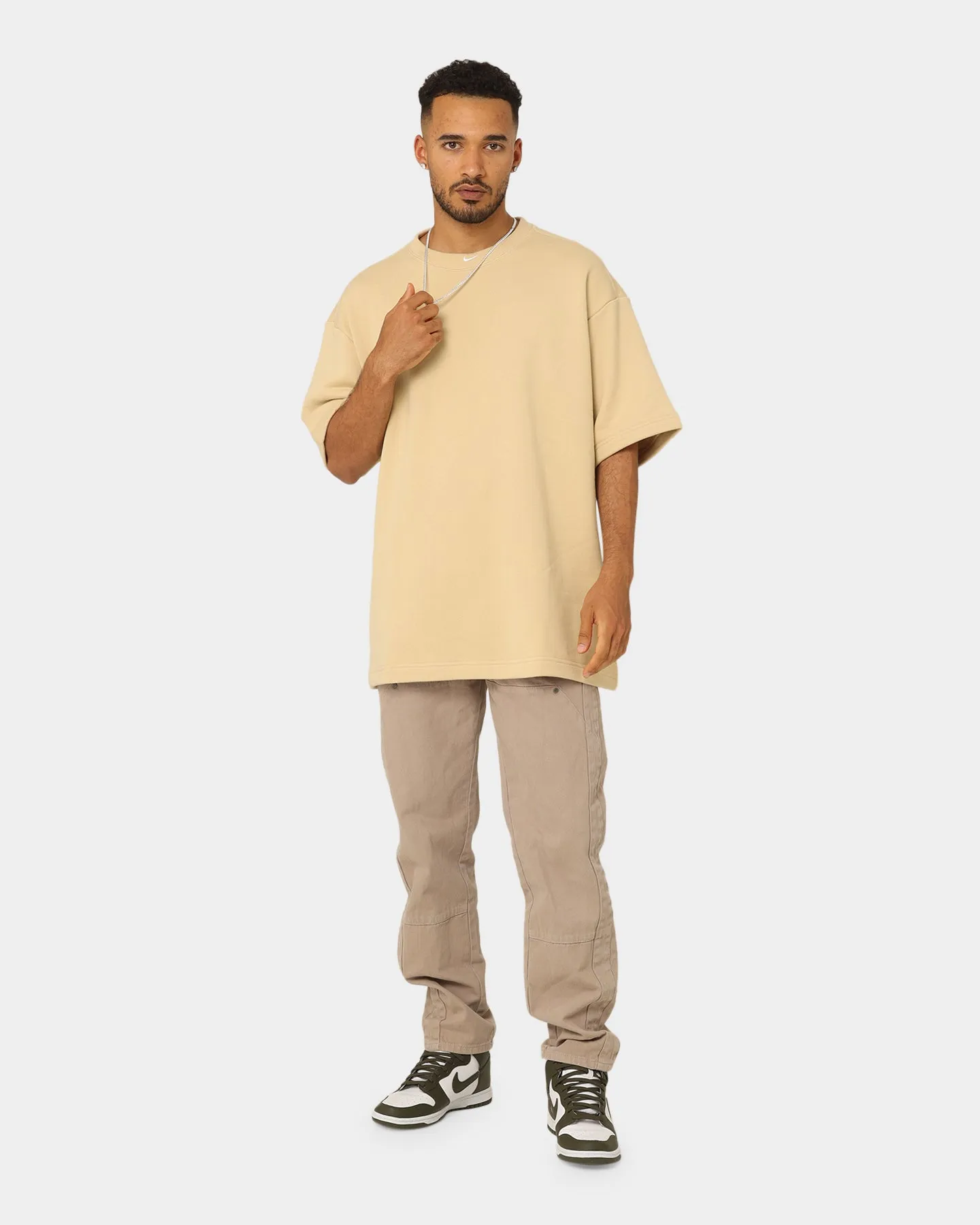 futuristic Soft Fabric Nike Nike Sportswear Circa French Terry T-Shirt Team Gold/White