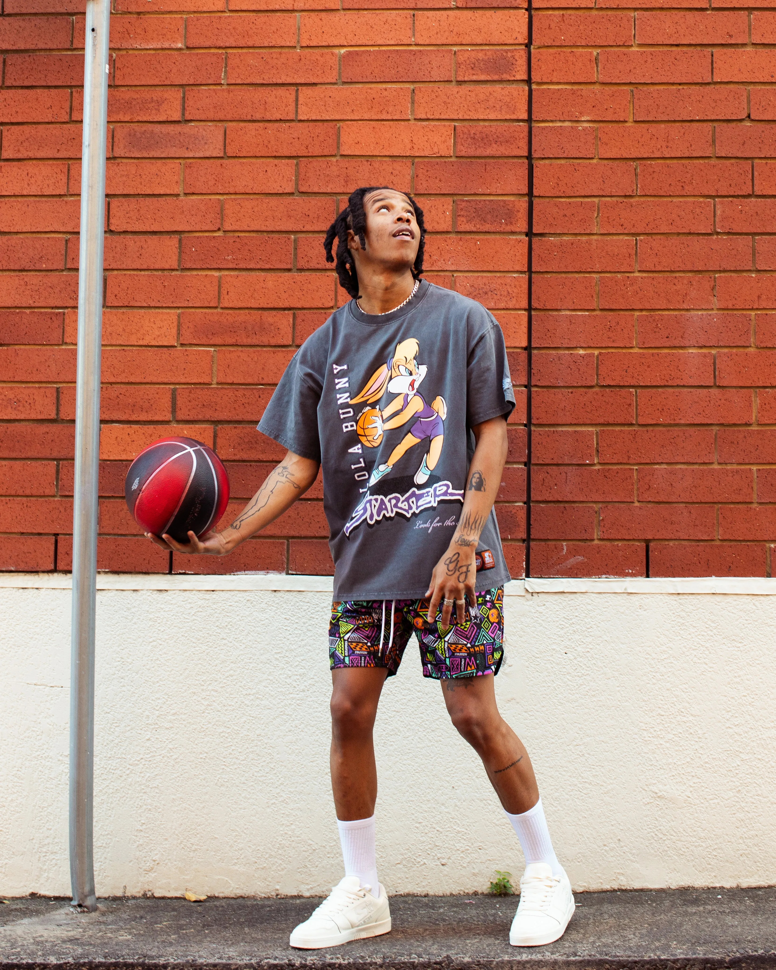 Lint Resistant Surface Comfy Choice Starter X Looney Tunes Lola Bunny Vintage T-Shirt Vintage Grey